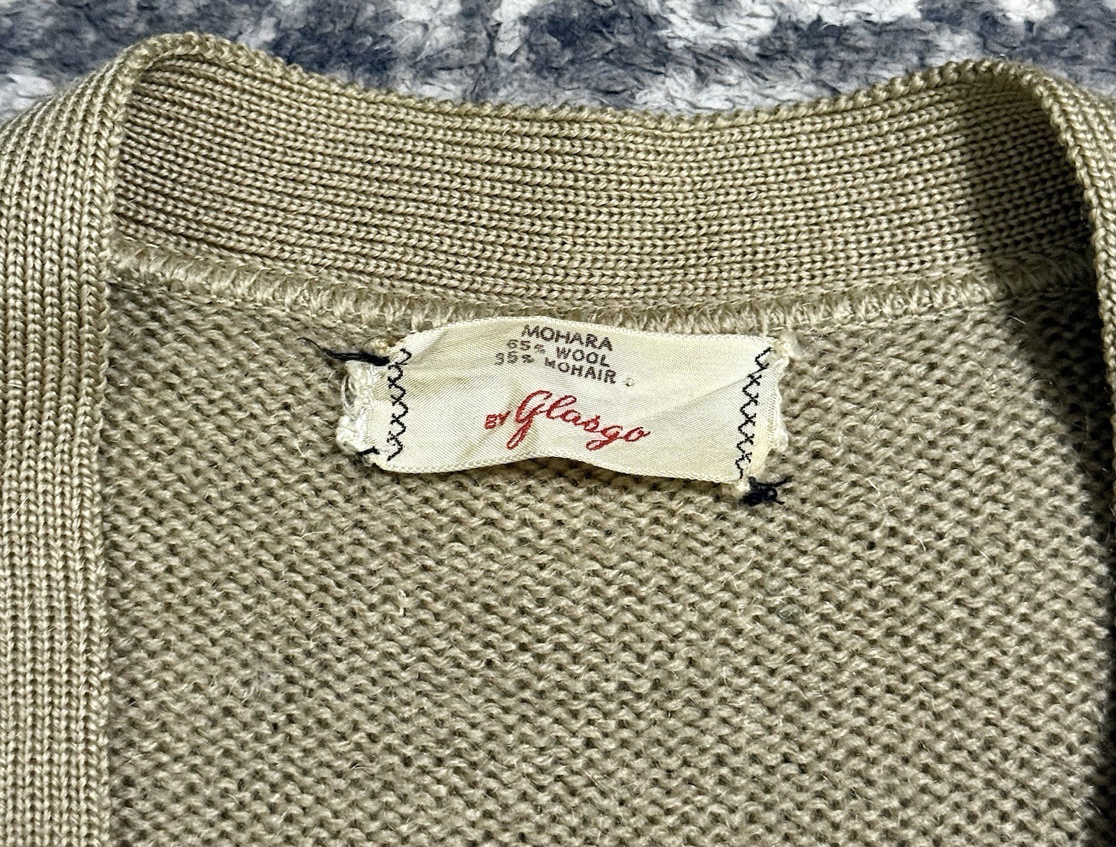Vintage 60s Mohara by Glasgo Mohair Wool Cardigan Sweater Kurt Cobain Size M