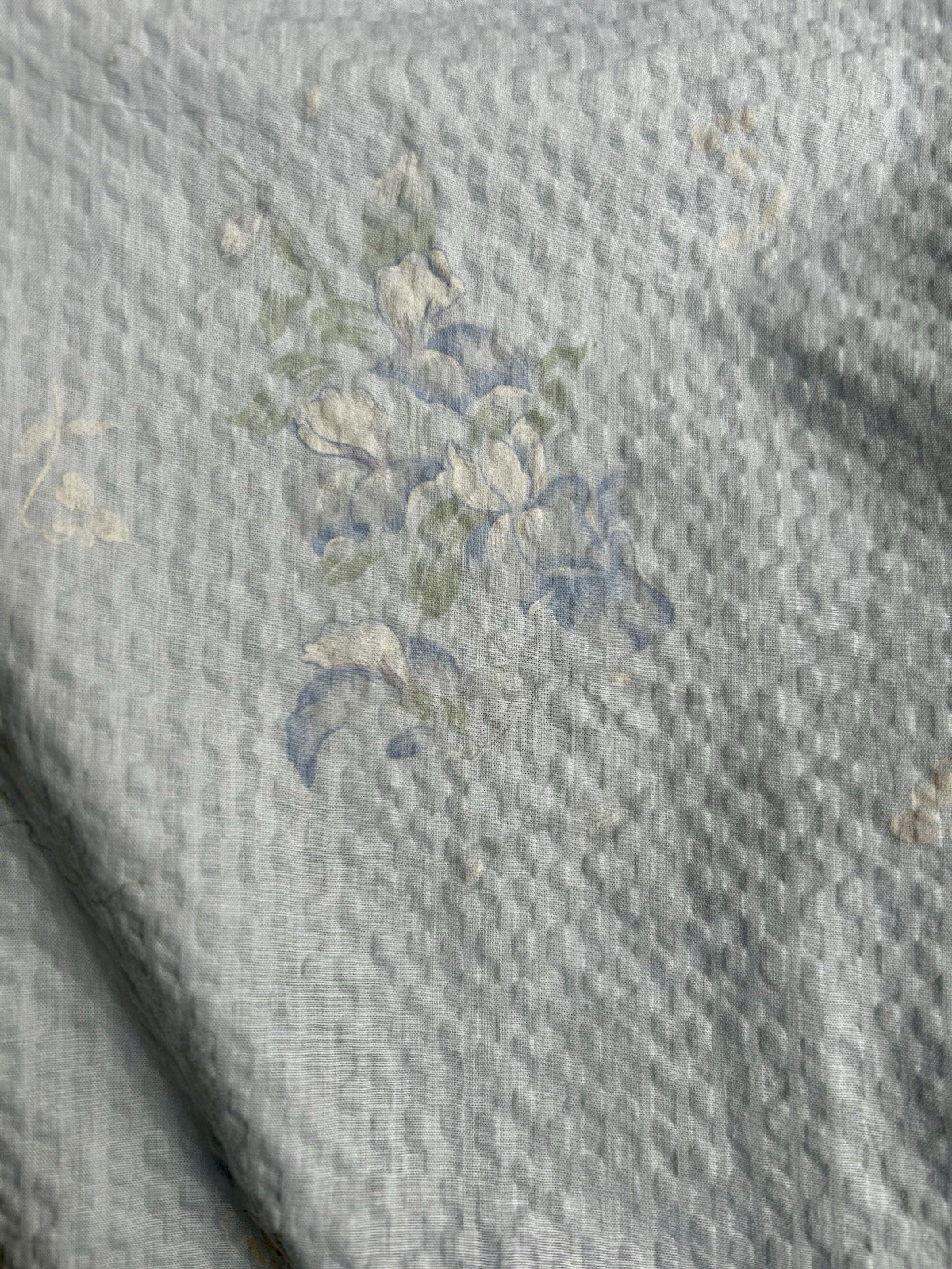 Vintage Lorraine Blue Floral Robe Size M House Dress Nightgown Snap Closure USA