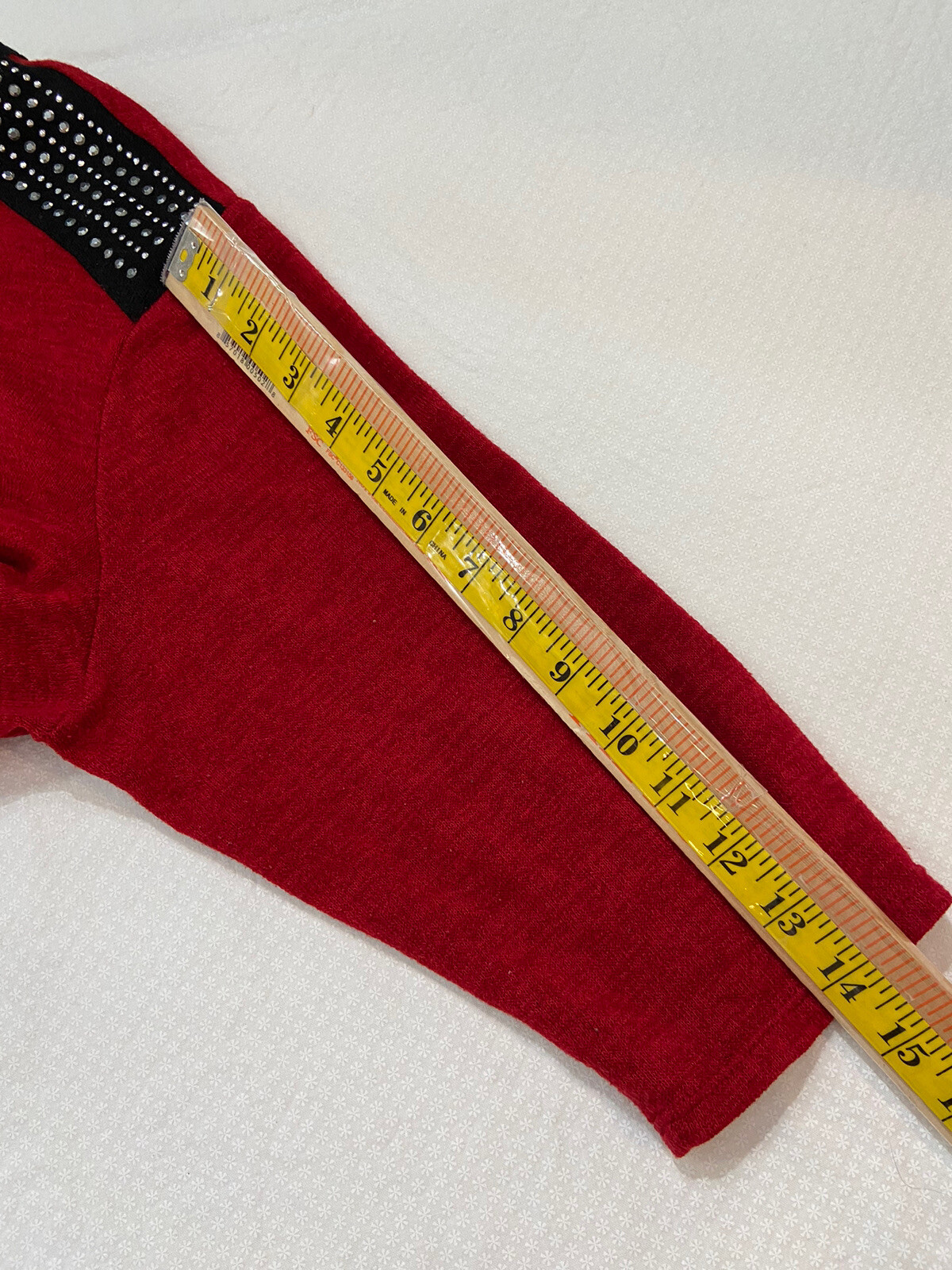 Vintage Suzie in The City Sweater 3XL Red/Black Short Sleeve Silver Trim