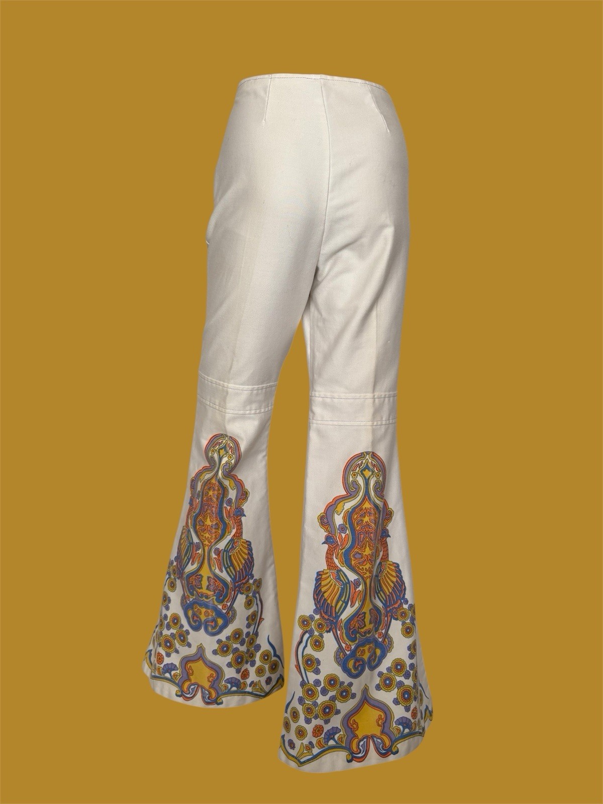 1960s Psychedelic peacock Bell Bottoms Counterculture Museum Haight-Ashbury vtg