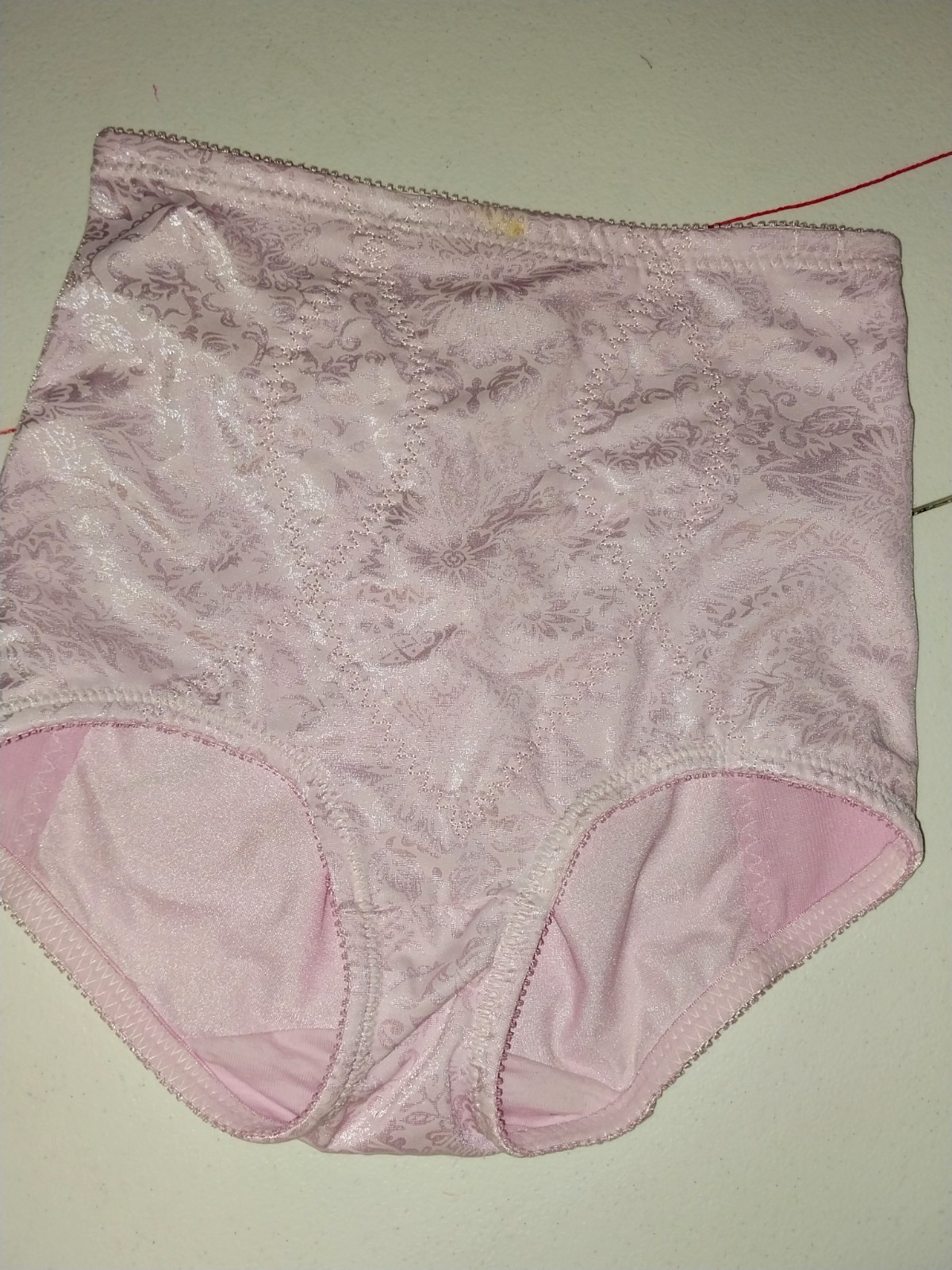 VTG SILKY SATIN SHIMMERY SHINE PINK PIN UP PANTIES TUCK NIP GIRDLE FIRM S NOS
