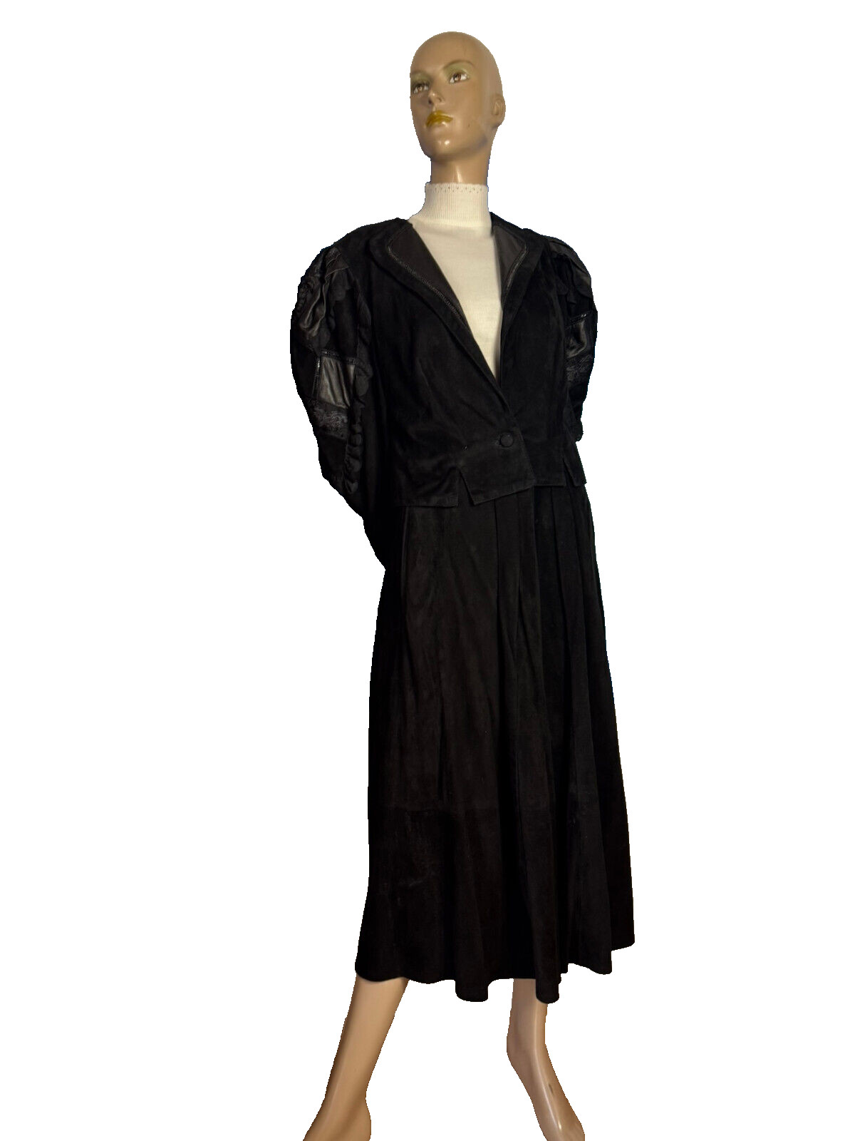 Victorian Suede Jacket Dress by Feiner – Size 38/40