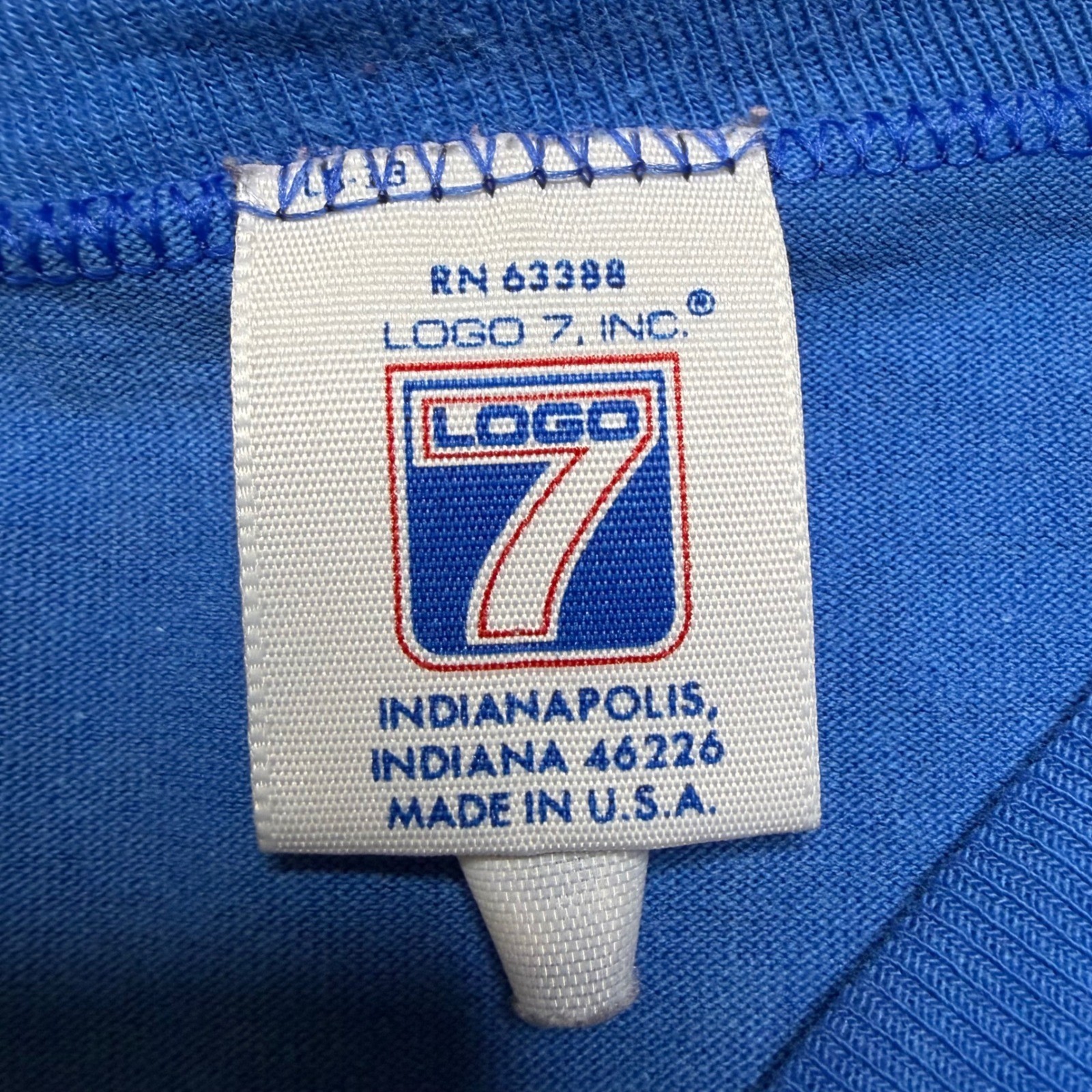 Logo 7 Shirt Womens M Blue New York Mets Vintage 80s Jersey Style Striped Sleeve