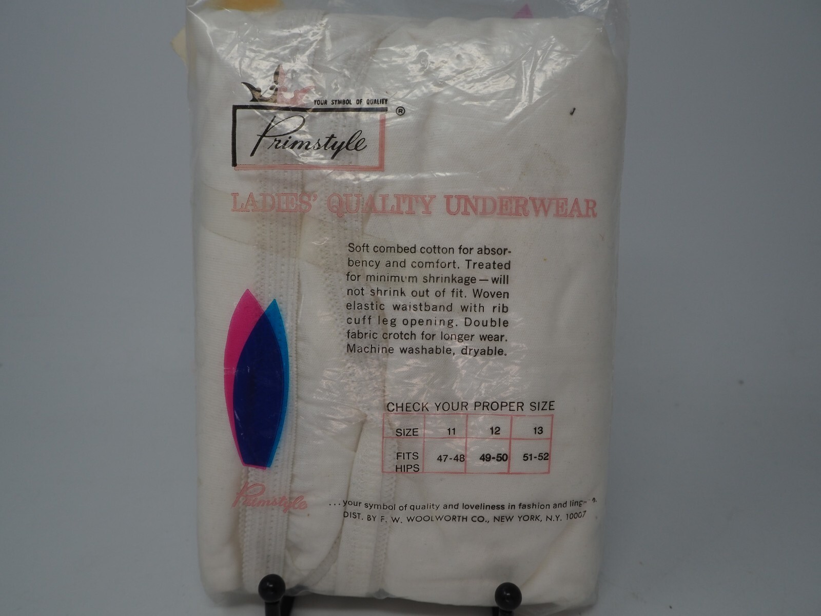 Vintage Woolworth Ladies Briefs Panties Elastic Leg Pkg 2 Size 13 New Granny