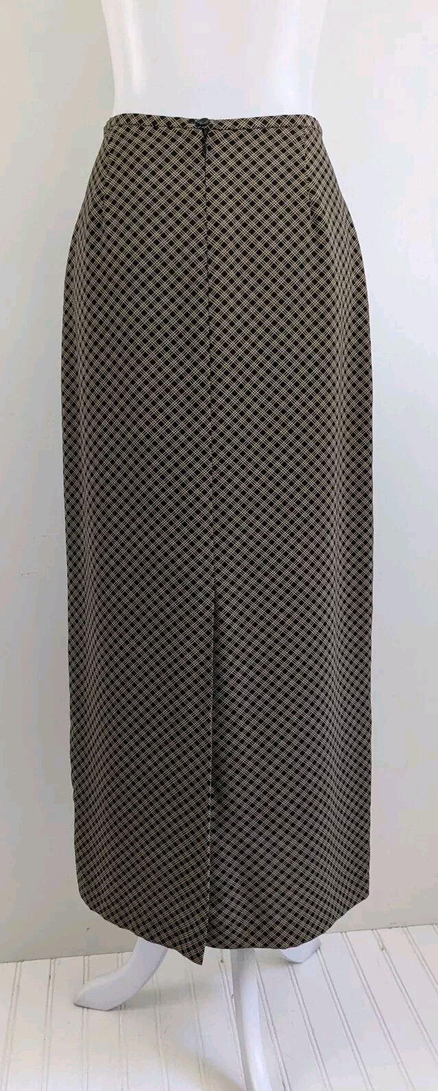 Vtg 90s Casual Corner Straight Maxi Skirt High Waist Minimalist Neutral Modest 4