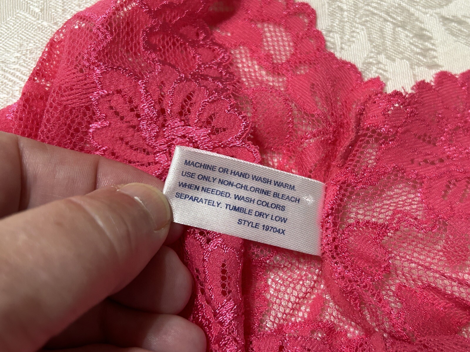Vtg Unbranded 19704X Sheer Floral Stretch Lace Sz 9 Pink Hipster Panties #73