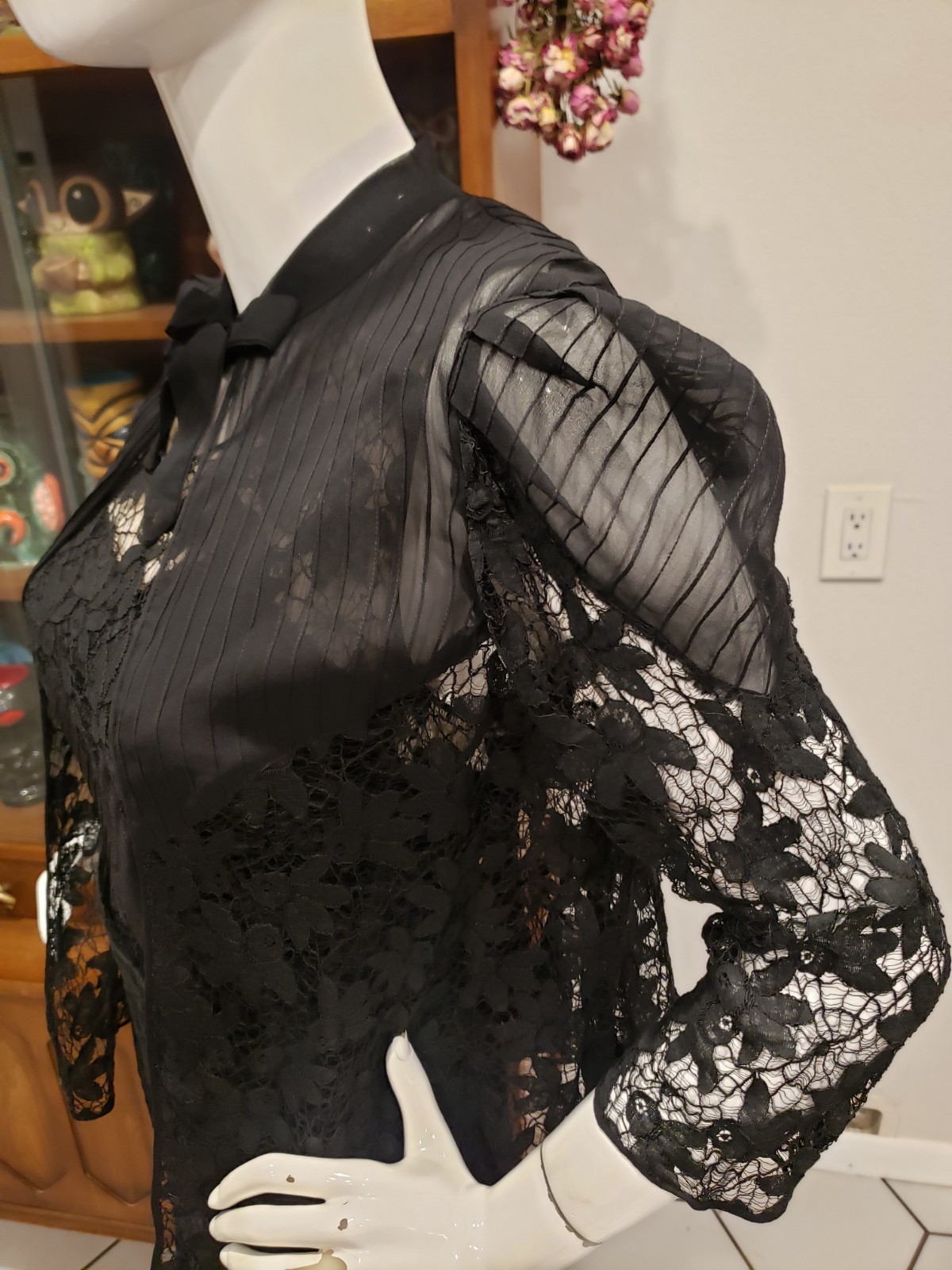 Vintage 1930s Spider Web Lace Silk Chiffon Three Piece Jacket Dress Set Sm