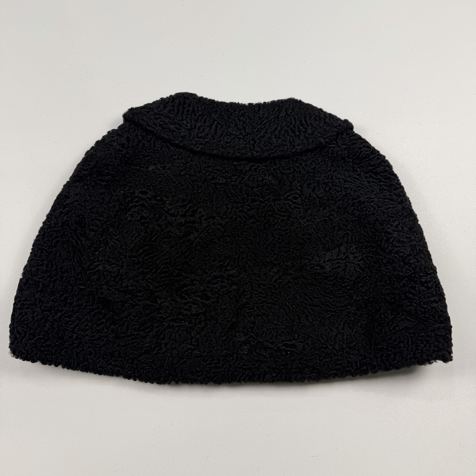 Lamb Stole Curly Black Victorian Cape Opera Shawl Vintage 60s