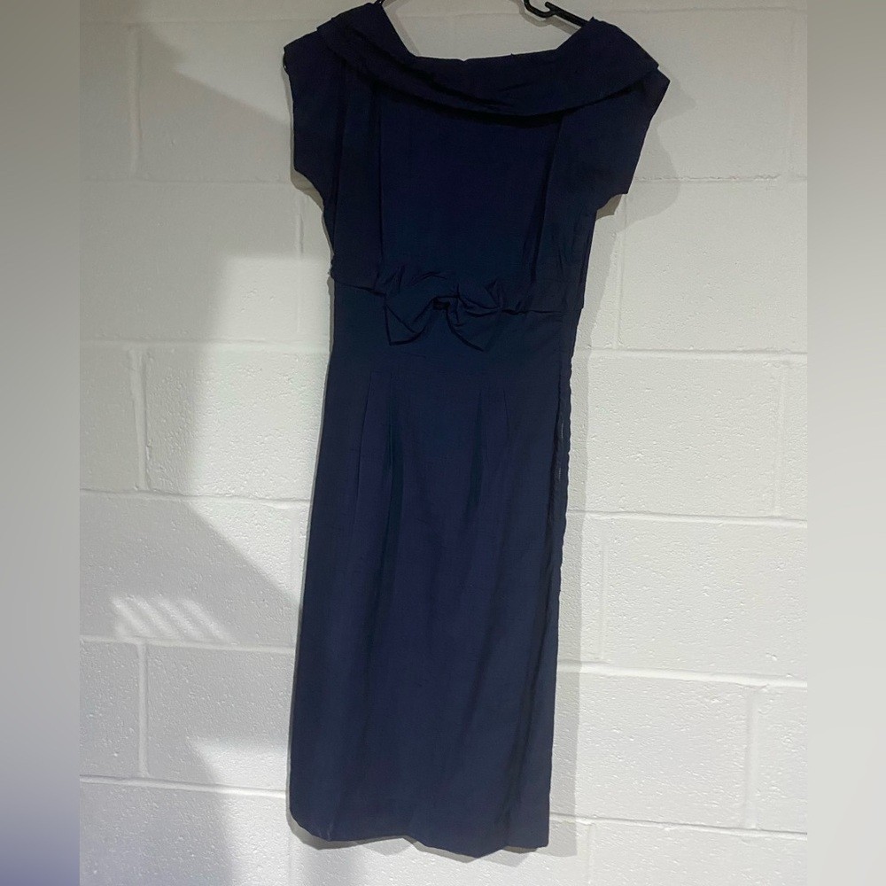 Vintage 50s navy blue dress daryl