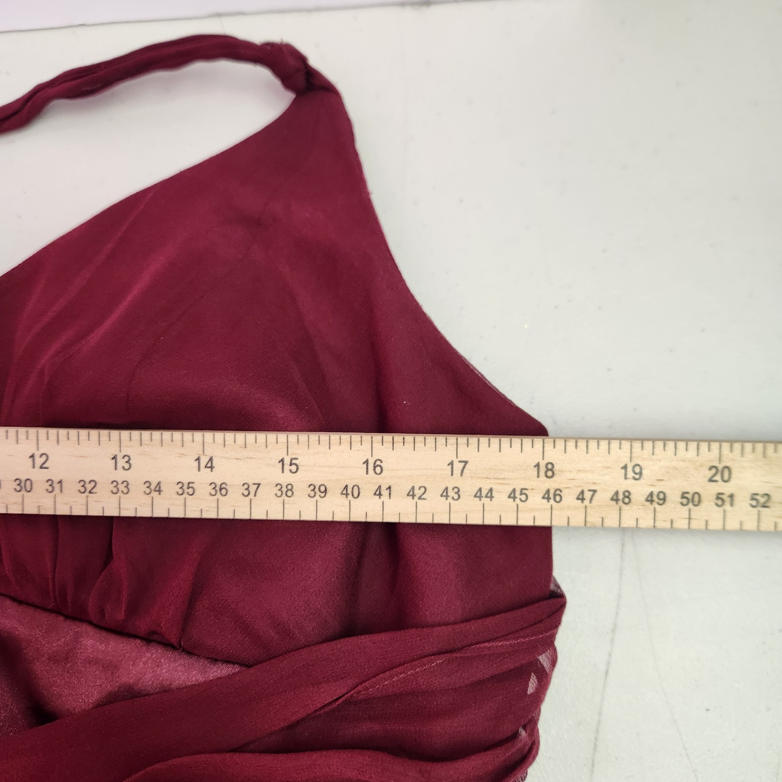 Vintage/Y2K Midnight Velvet Burgundy 100% Silk Halter Midi Dress Fairy Whimsical