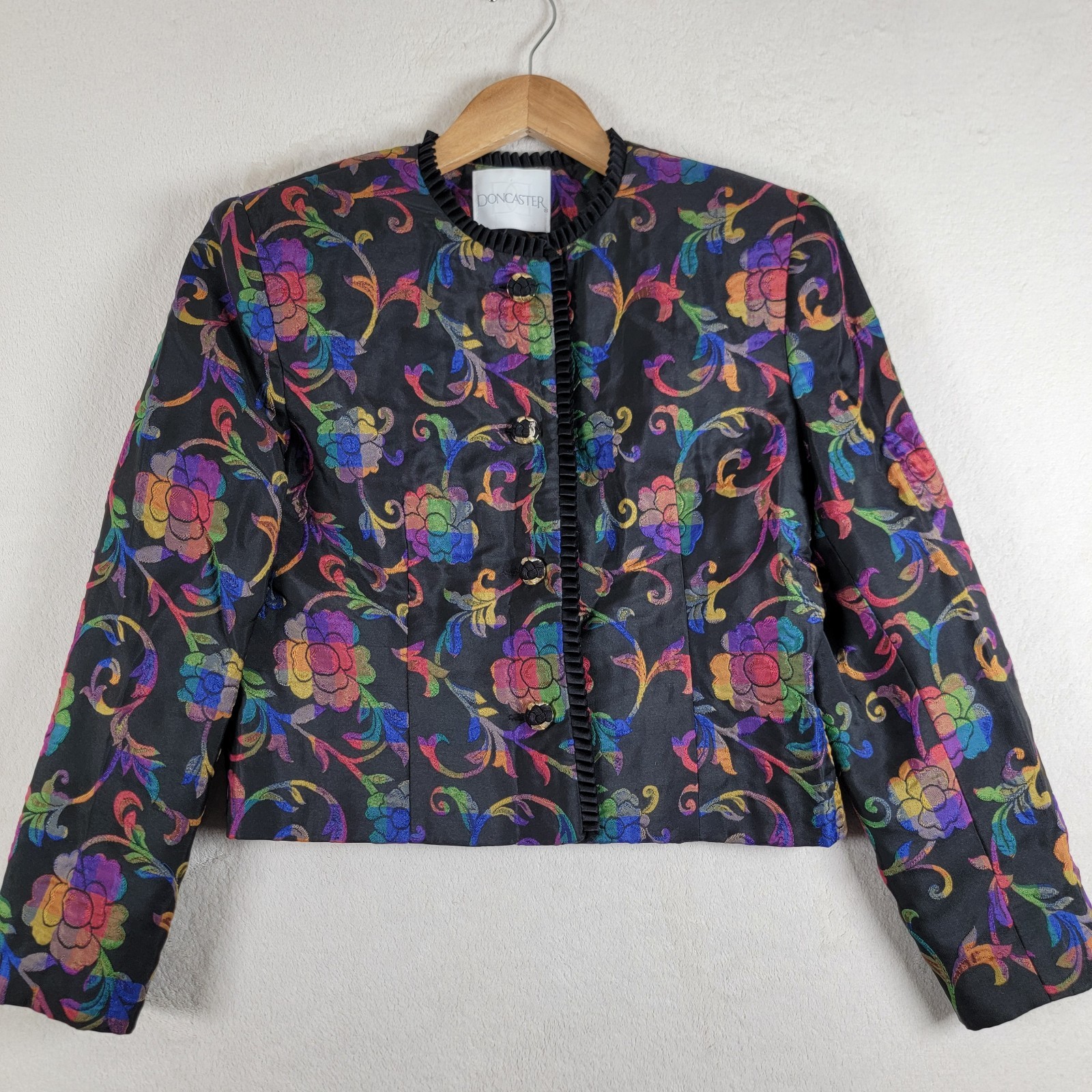 Vintage 80’s 90’s Don Caster Rainbow Floral – Waspy Preppy Blazer Women’s 6