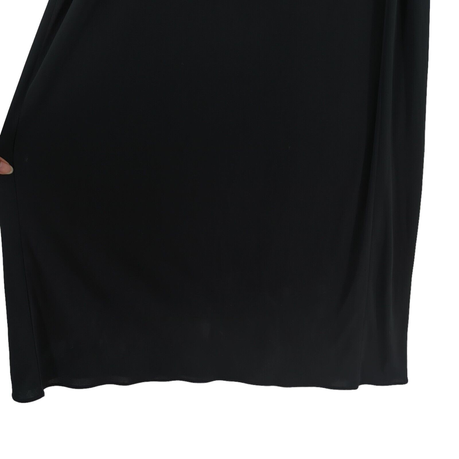 VTG 80s Tadashi Shoji Women 6 Dress Black Gown Beaded Faux Wrap Empire Waist