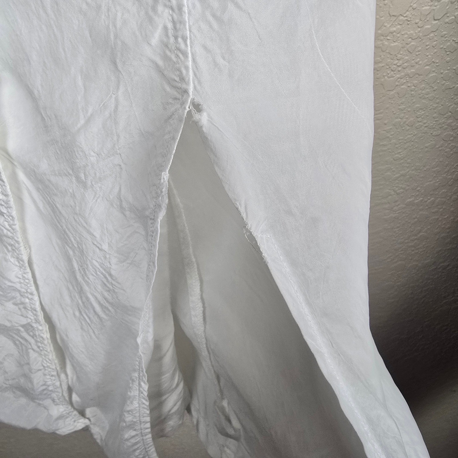BODIL Vintage White Terry Cloth Mixed Media Maxi Dress Button Front Size 1 Boho