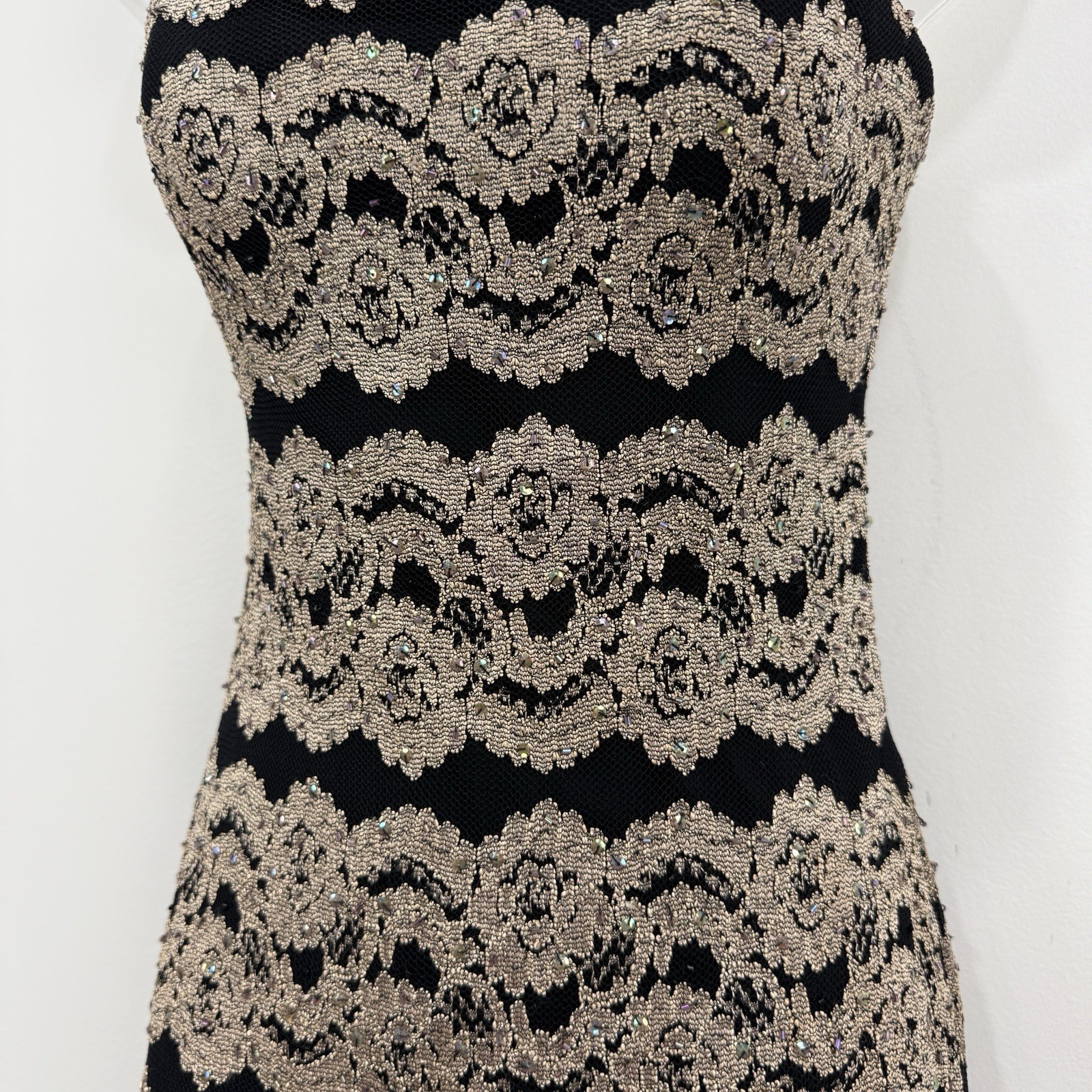 VTG 90s Cache Whimsigoth Dress Womens 4 Sequins Lace Fairy Grunge Maxi Event