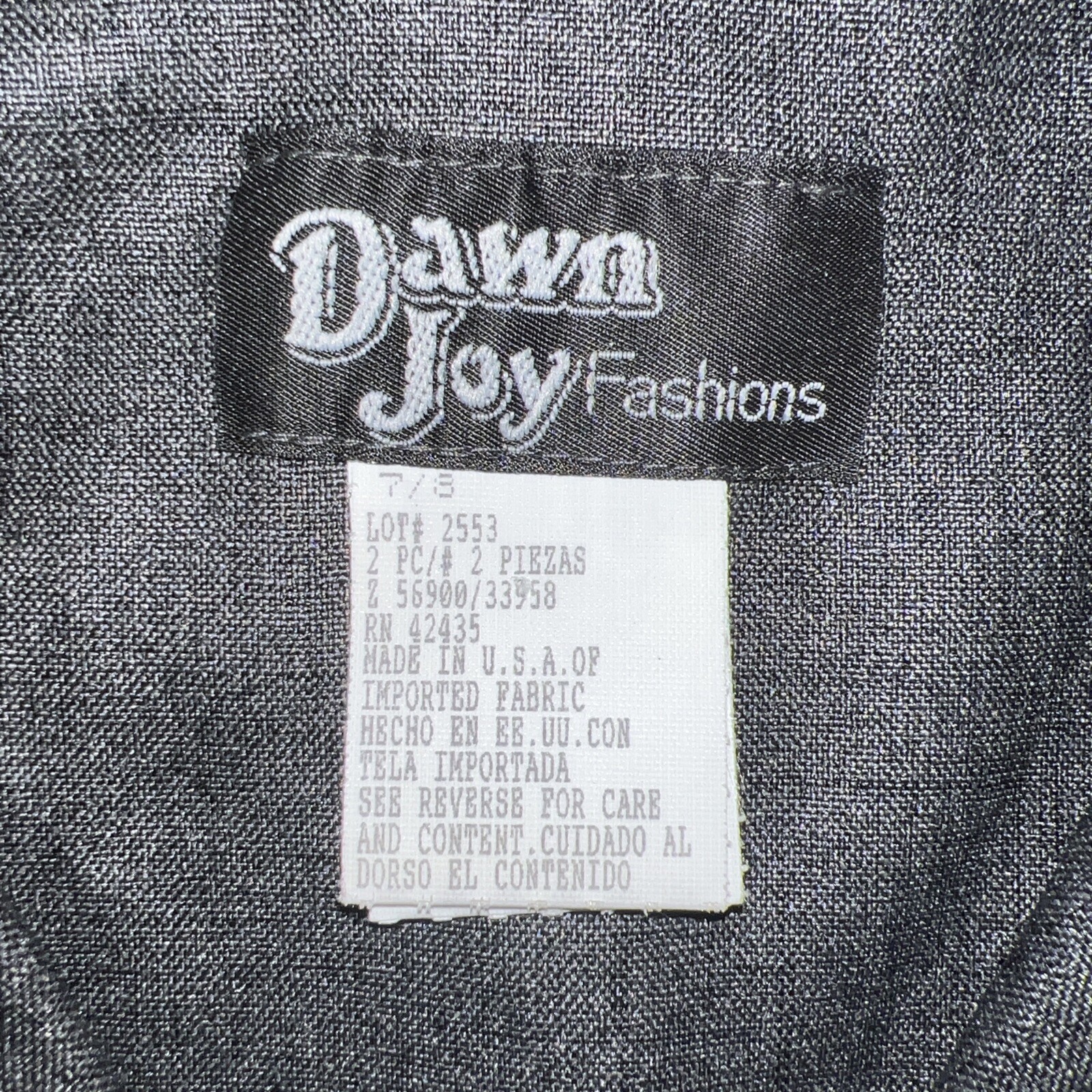 Vintage Dawn Joy Fashions Short Sleeve Top, Blazer, Blouse, Women’s Size 7/8