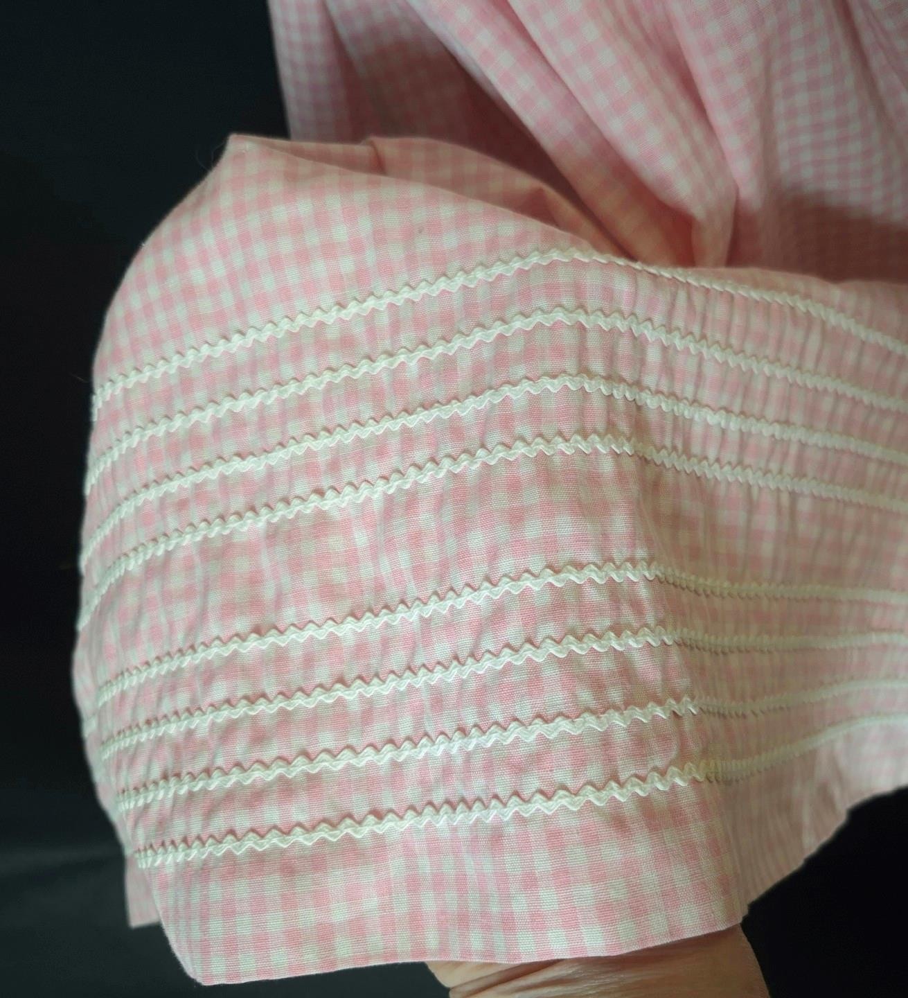 ROCKABILLY PRINCESS PINK GINGHAM 1950s vintage COTTON A-line SKIRT 24 inch waist