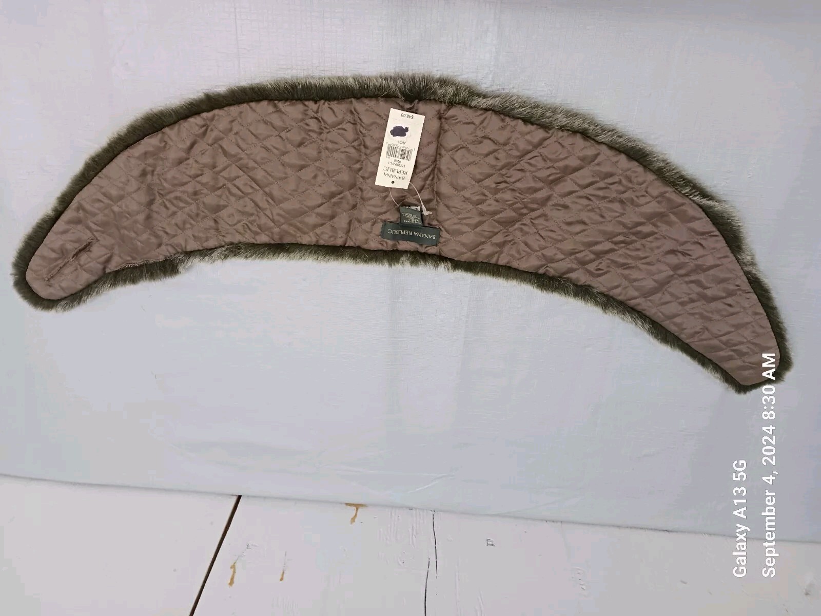 NWT Banana Republic Faux Fur Collar Brown L 36″