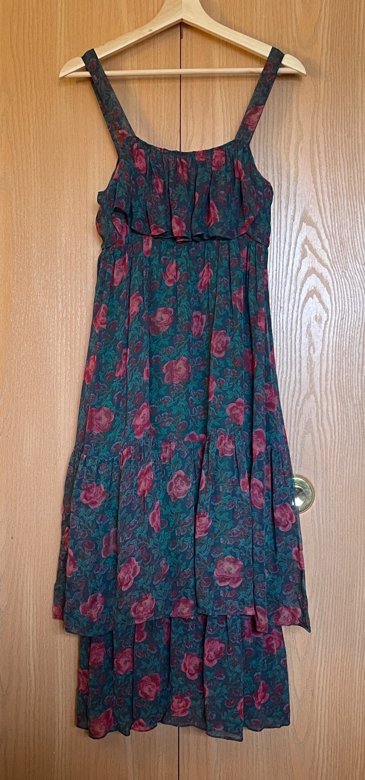 Vintage Etoiles 8 Saks Fifth Avenue Floral Rayon Ruffle Tiered Cottagecore Dress