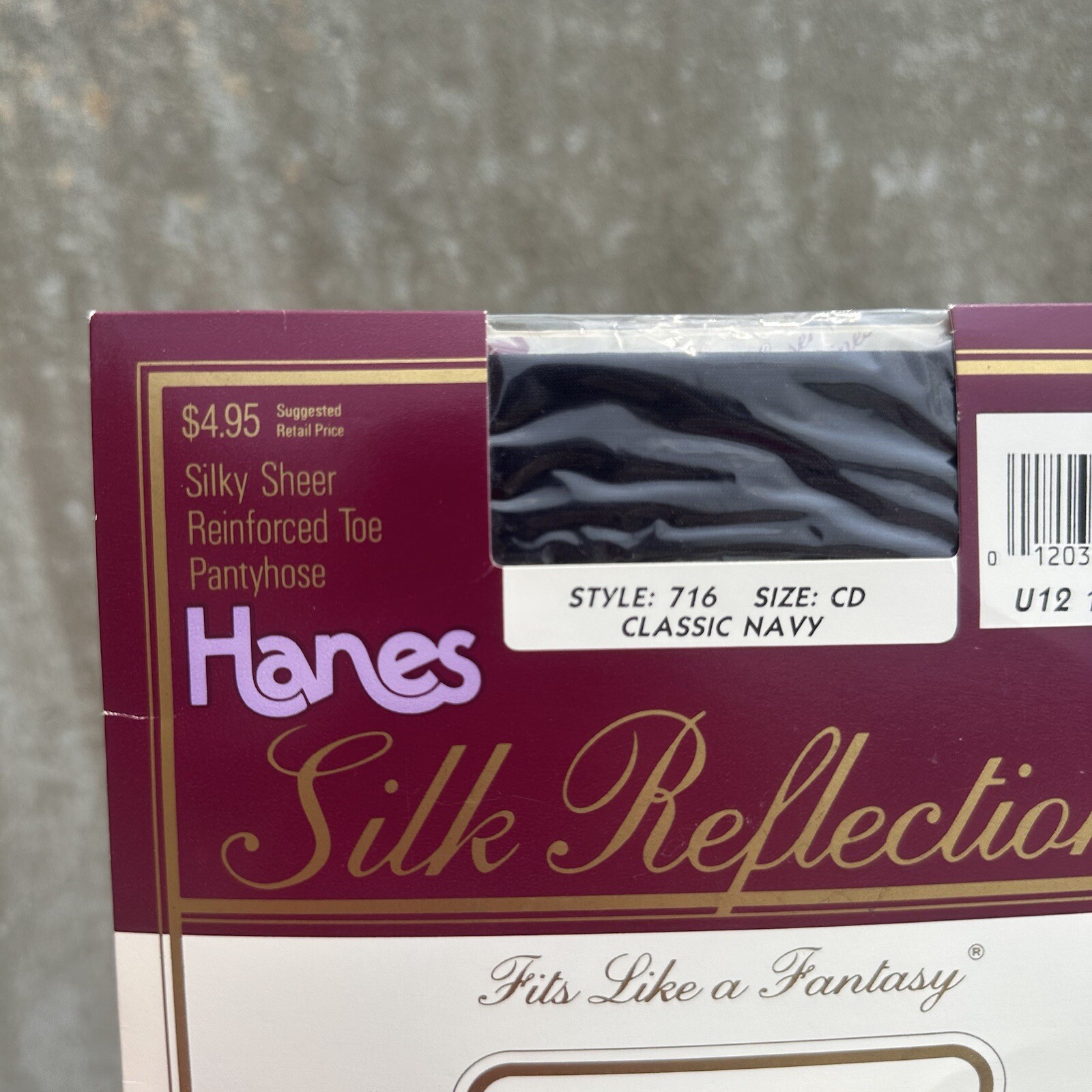 NEW ‘89 Hanes Silk Reflections Silky Sheer Pantyhose 716 Size CD Classic Navy