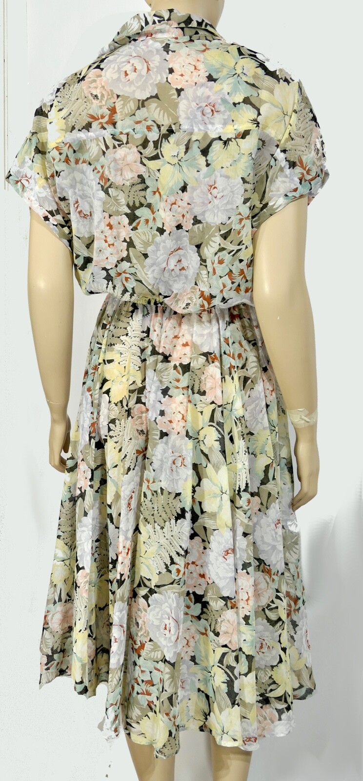 Vintage Floaty Sheer Feminine Layered Full Dress Amy Deb L Secretary Rockabilly