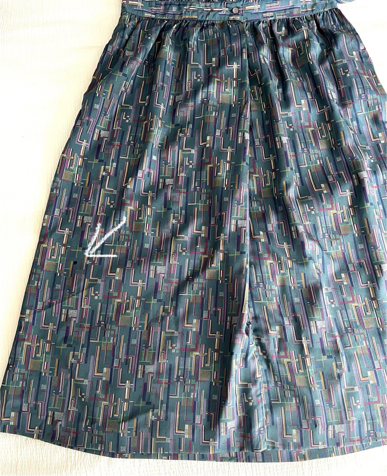 Vintage 80s Silksensible Tea Dress Size 14 Shoulder Pads Retro Cottagecore EUC