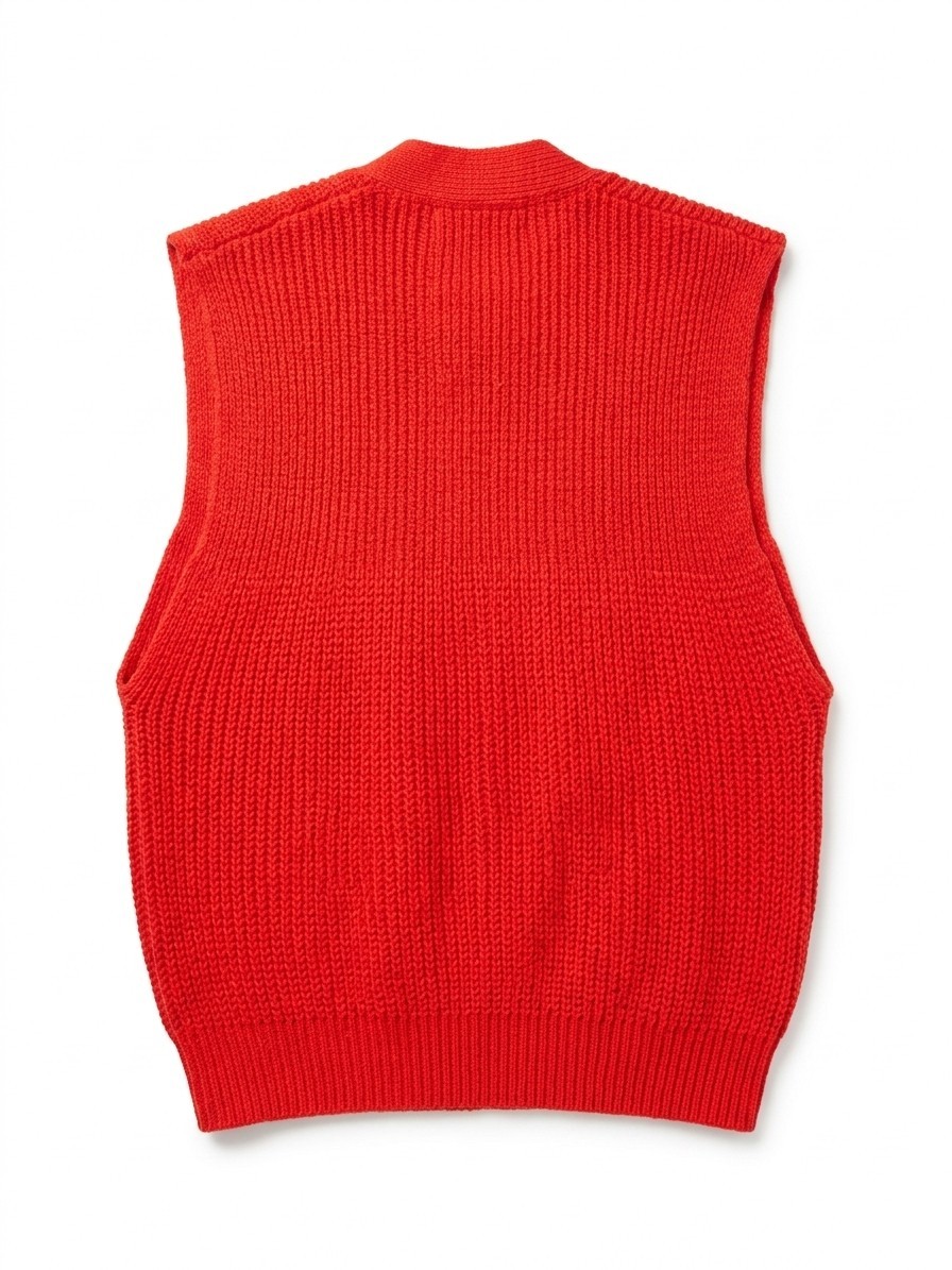VTG 60s 70s Lana Lee Red Orlon Acrylic Sweater Vest Cardigan ILGWU Union Made S