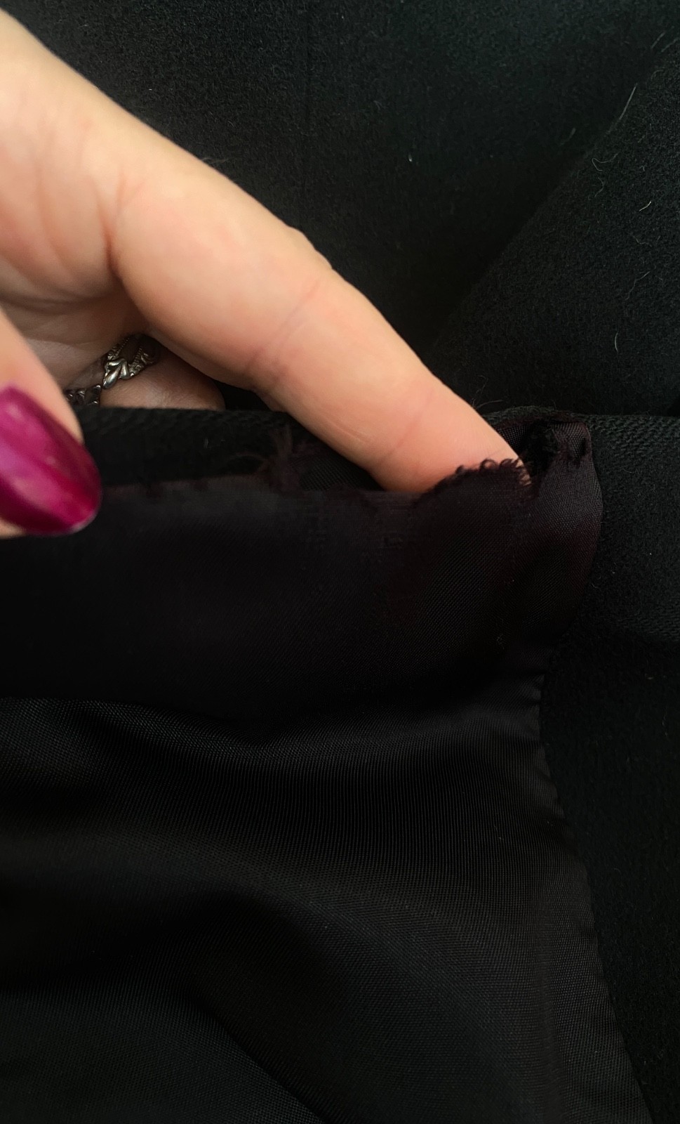 Vintage 1990s black cashmere trench coat long wool pea military maxi full M