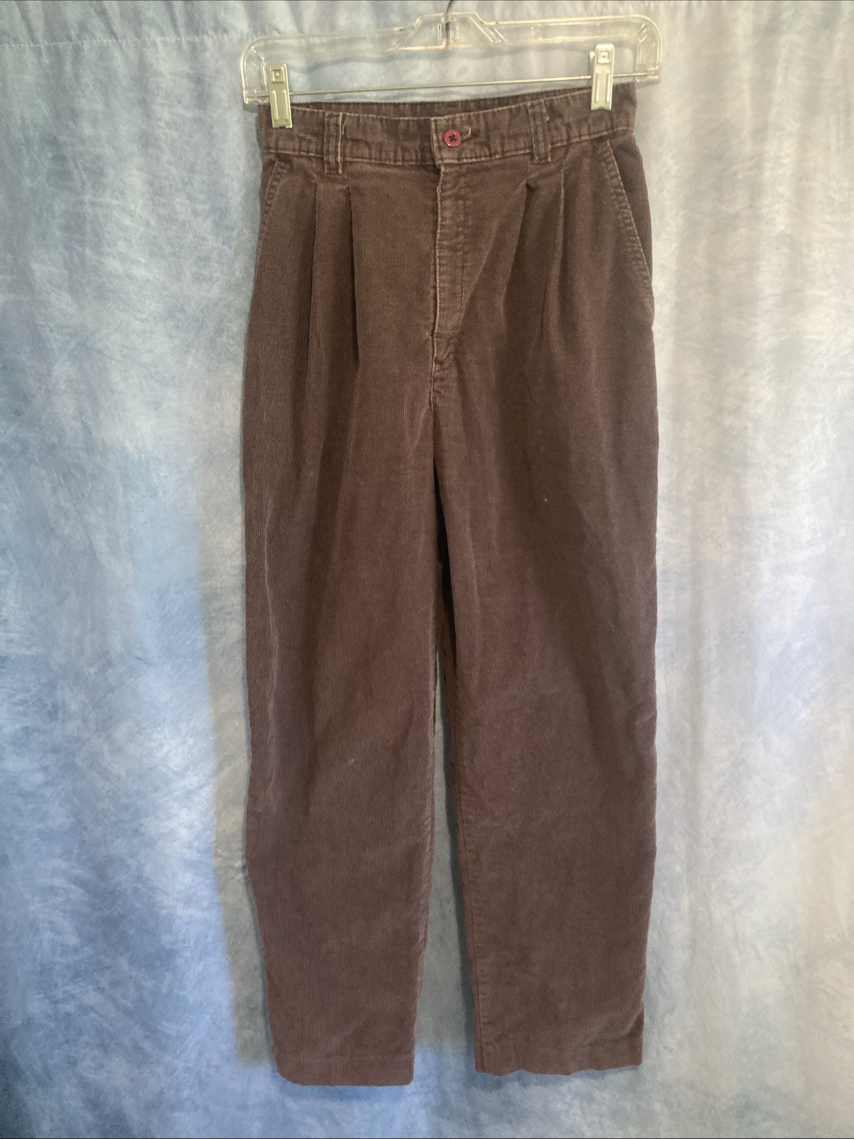 Vintage 1980s Levis Pleated Corduroy Pants Womens 10 Grey-Brown High Waisted USA