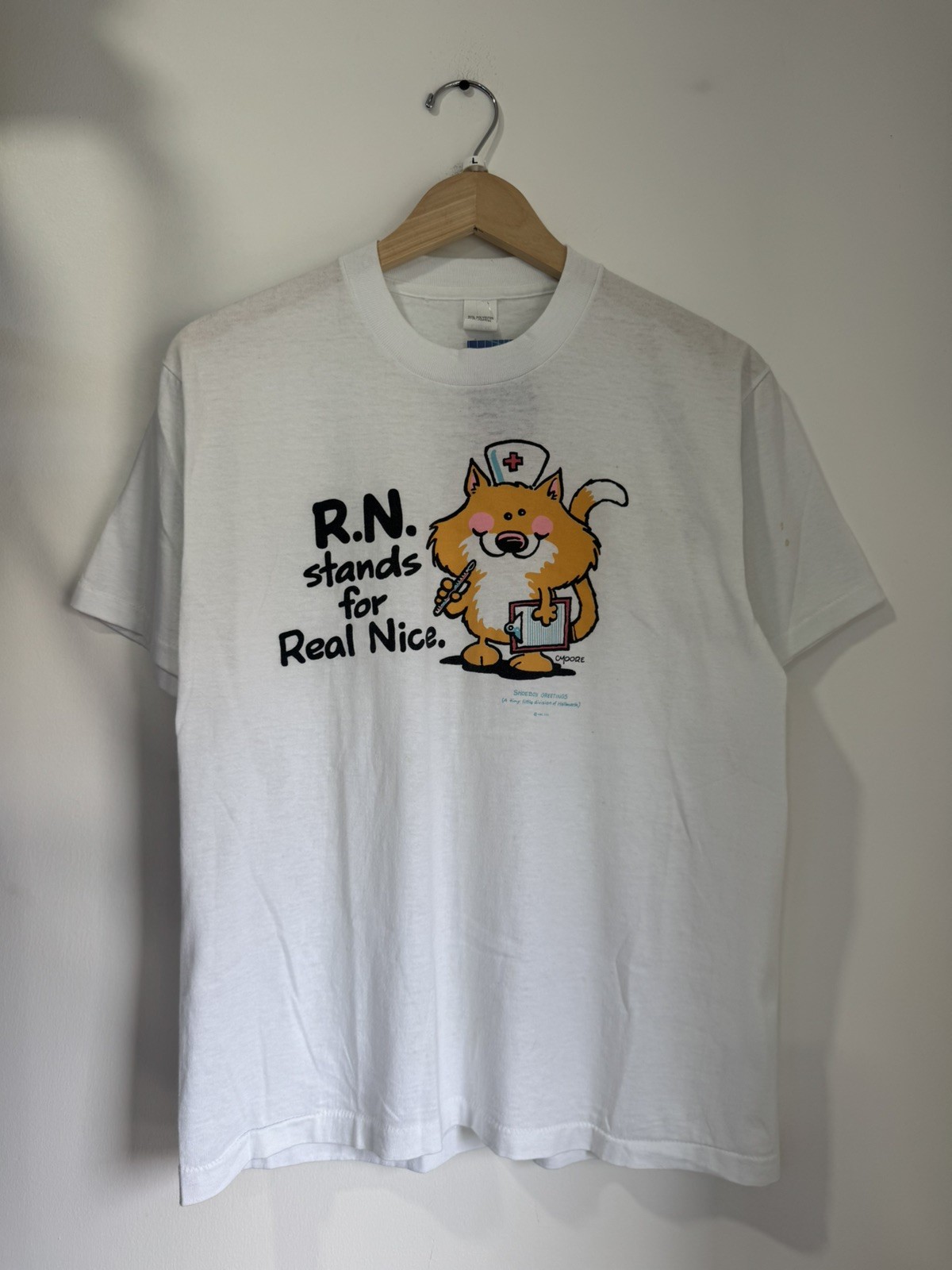 Vintage 90s Shoebox Greetings RN Nurse Real Nice Funny Humor T-Shirt Large