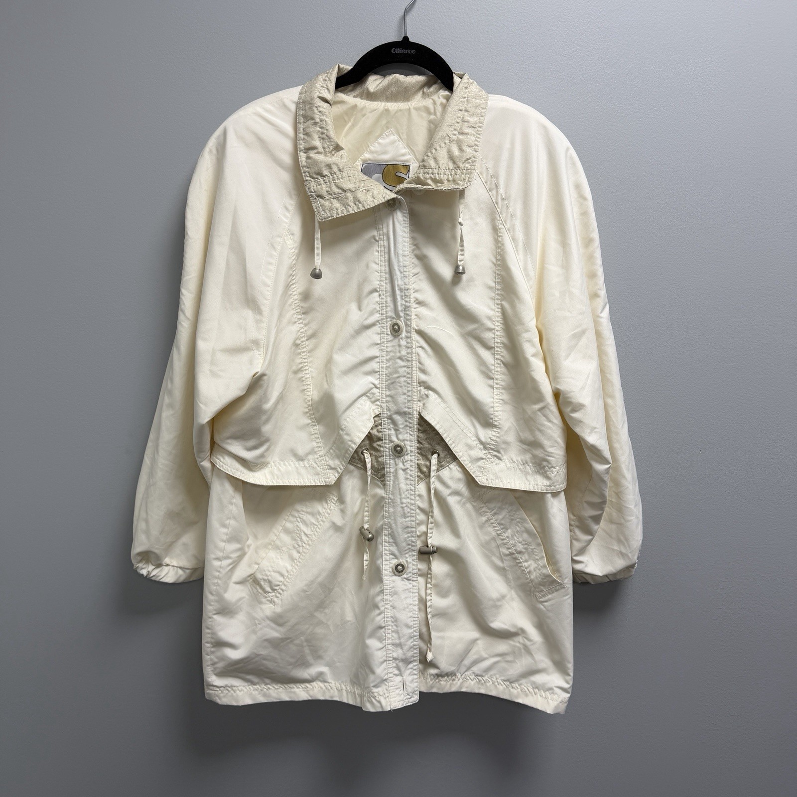 Vintage CS Current Seen Jacket Windbreaker Ivory & Gold Size S