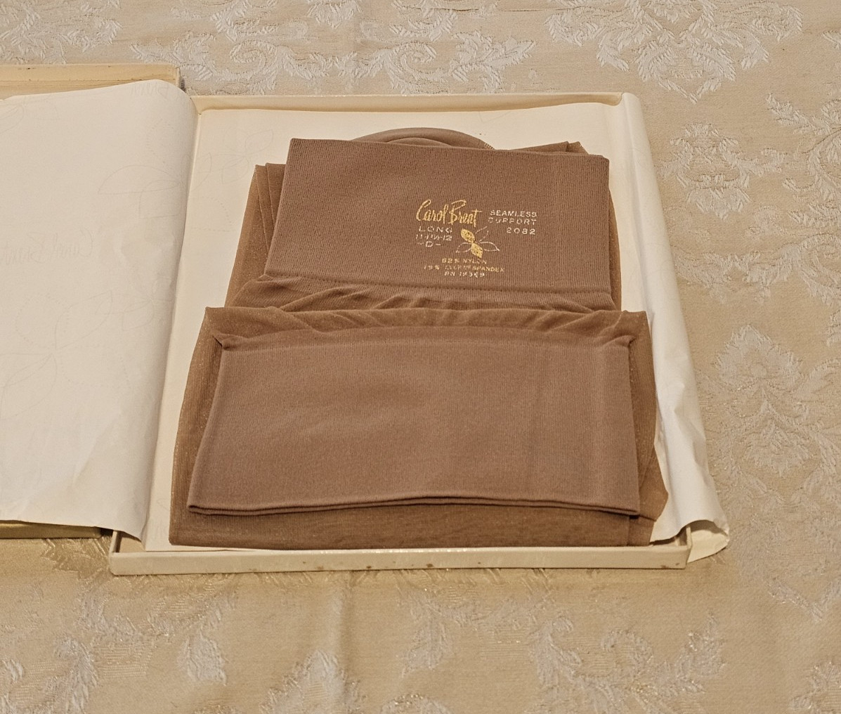 Carol Brent Seamless Thigh High Support Hosiery Beige 11-12 Long