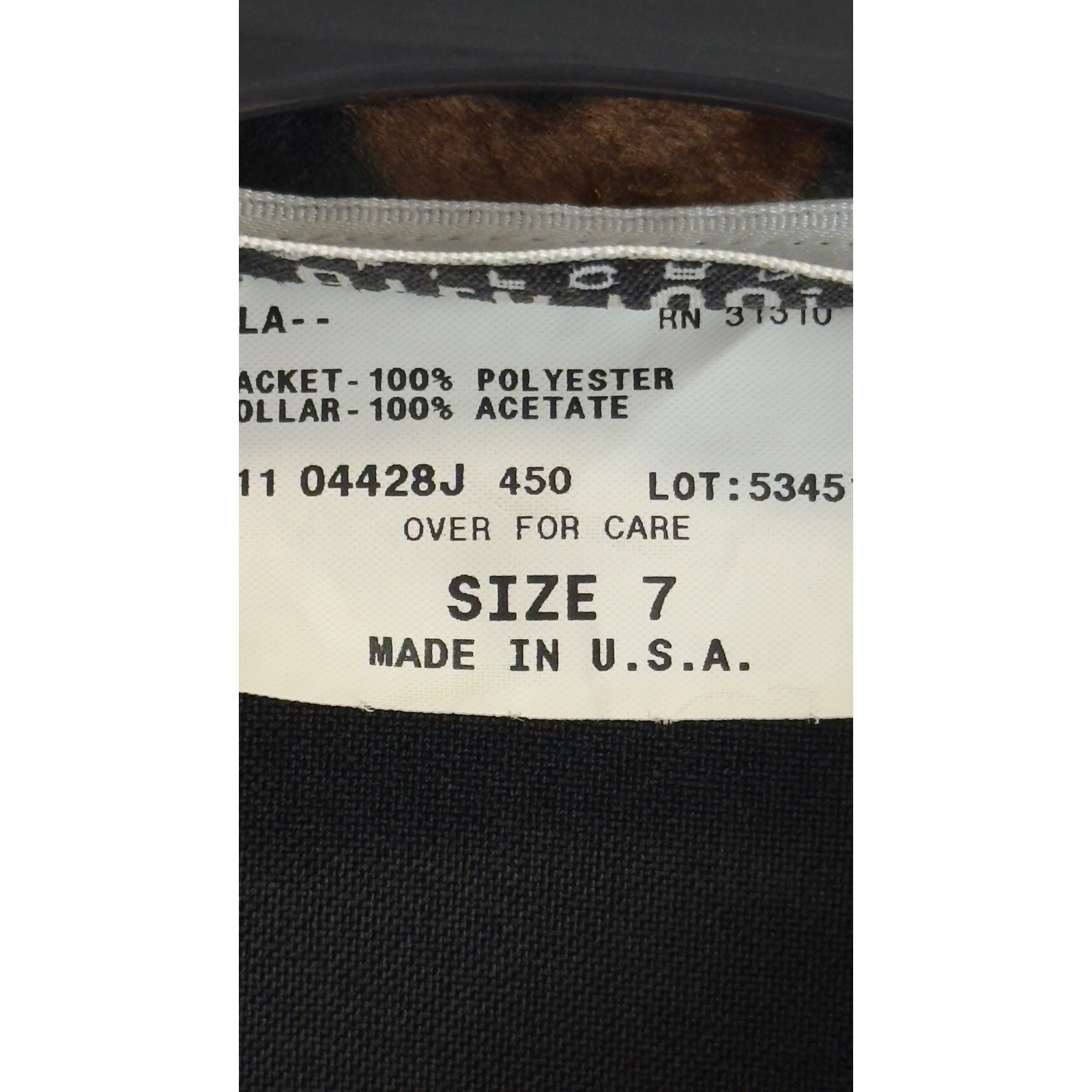 NEW Byer Too Vintage 90s Pant Suit Black Leopard Faux Fur Collar Size 7 USA Made