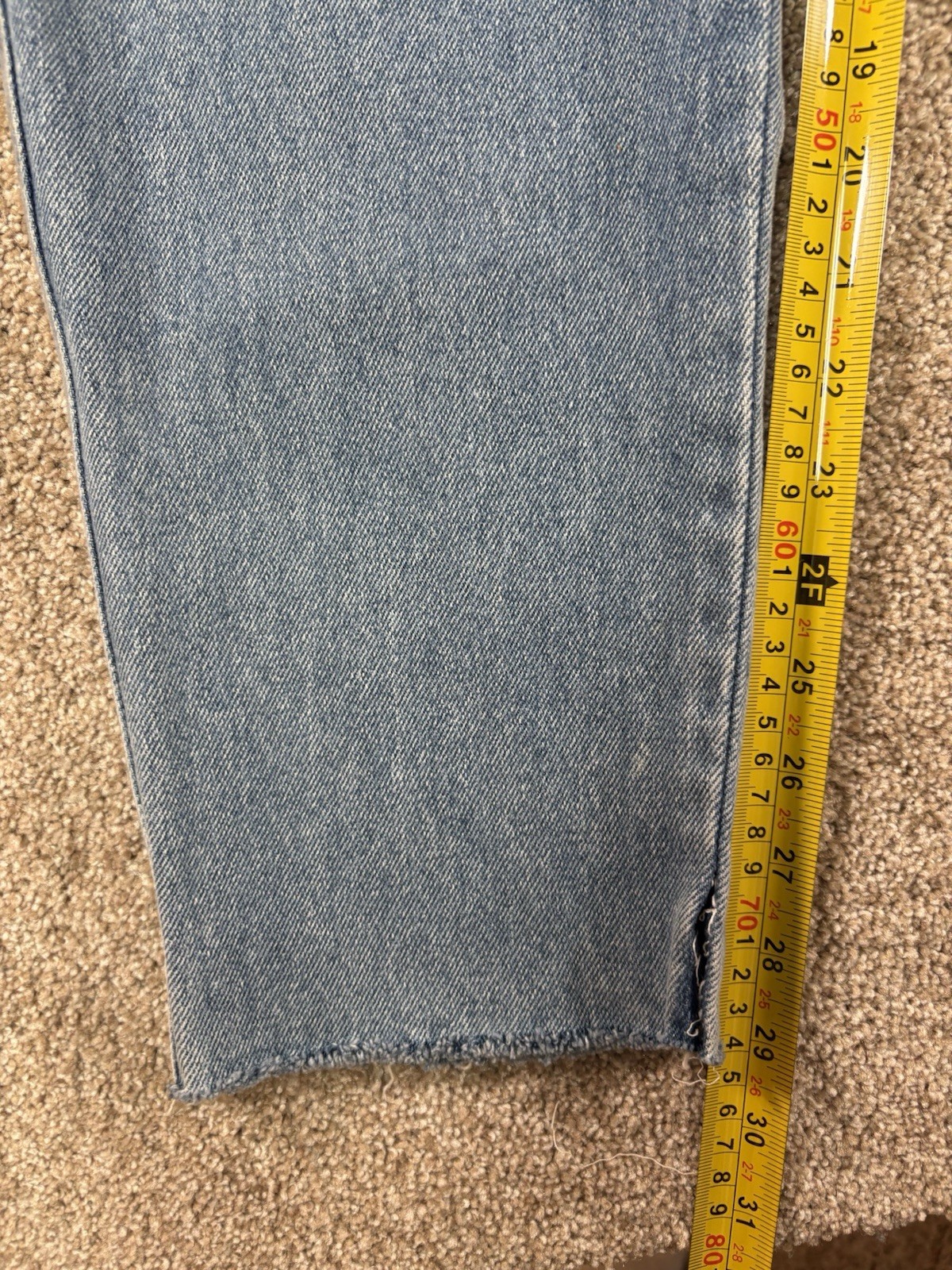 Vintage Ever Blue Womens Jeans W/ Puffy Paint Medium Wash Straight Leg Denim 90s