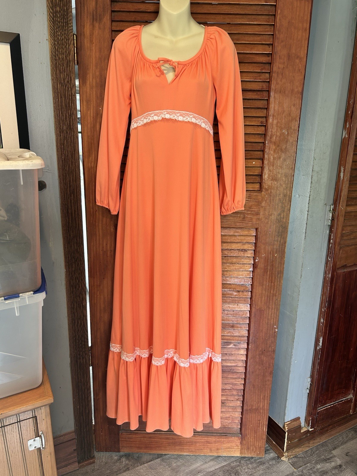 Vintage 70’s Maxi Dress Hippie Prairie Cottage Core Large 11