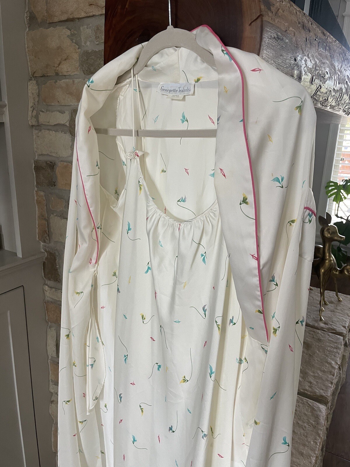 Georgette Trabolsi Womens Size M Lingerie Night Gown With Matching Robe Size S.
