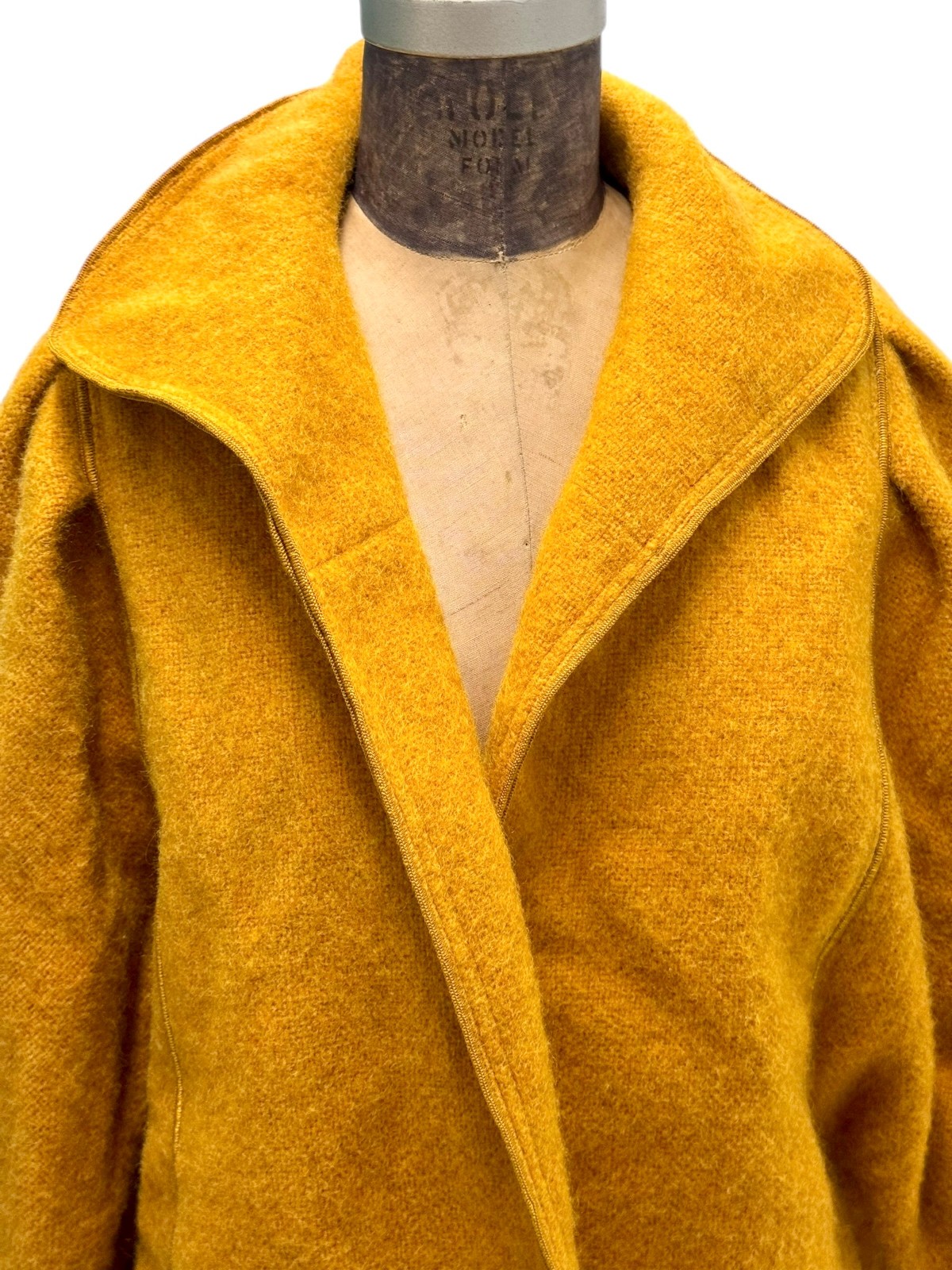 Vintage Mrs. H Winter Yellow Gold Dolman Sleeve Short Coat Small -Petite