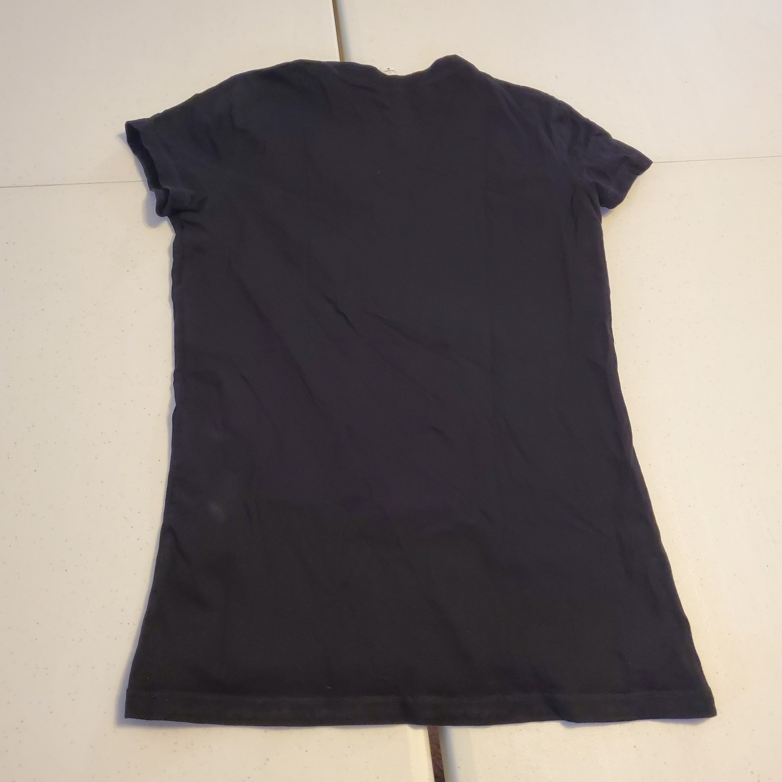 Bella Canvas Women’s Black Angelus Mortis Graphic V-Neck T-Shirt Size M EST 2014