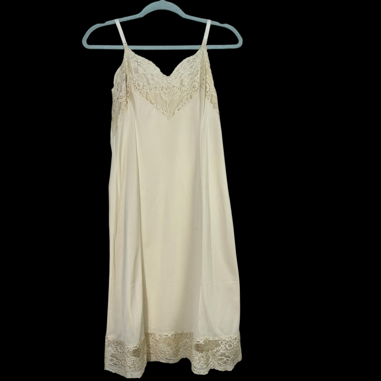 Vintage Wonder Maid B Altman Co Ivory Nylon Lace Full Slip Dress Style Size 36