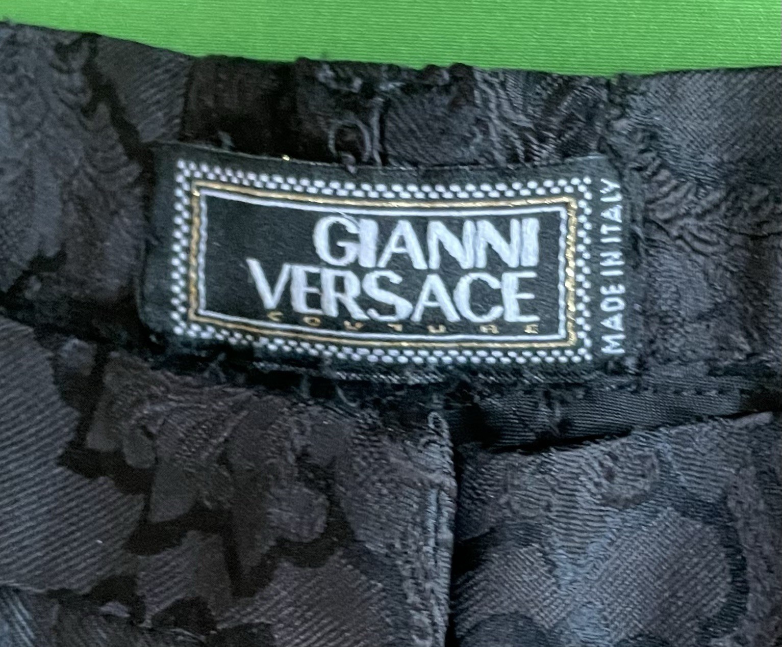 Versace Vintage 1980s Trousers Pants IT 44, US 8 Silk Jacquard Floral
