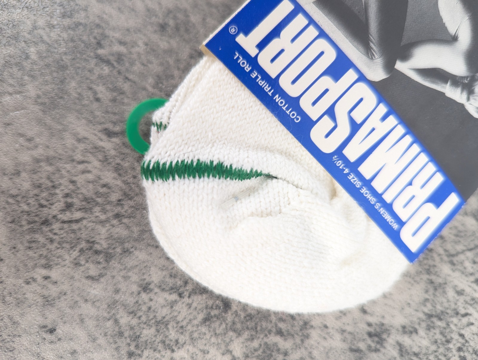 NEW 80s PrimaSport Womens Sz 4-10 Fitness Triple Roll Socks White Made in USA