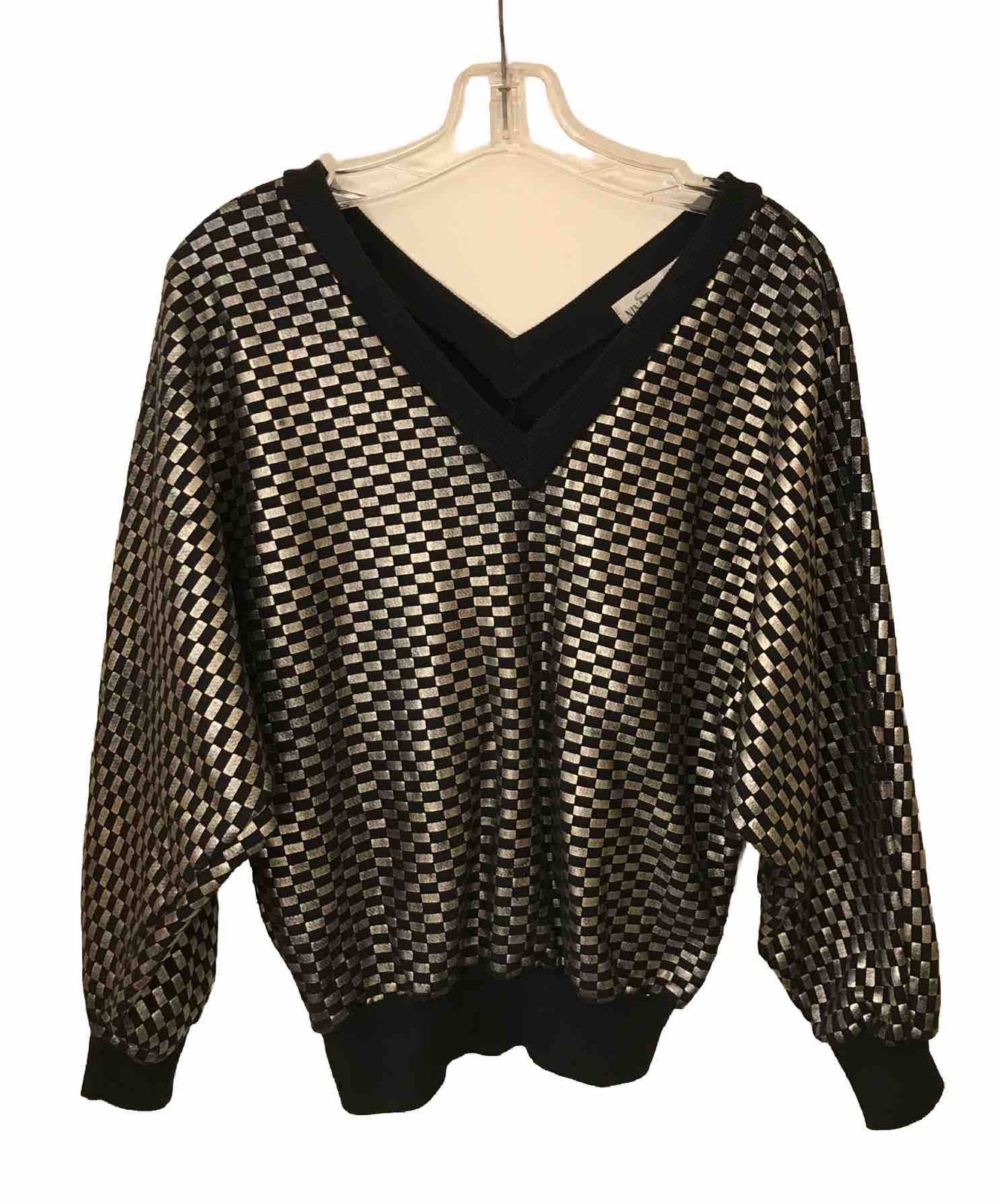 Y2K Nina Martini Sweatshirt Black Gold Womens Small Medium Korea