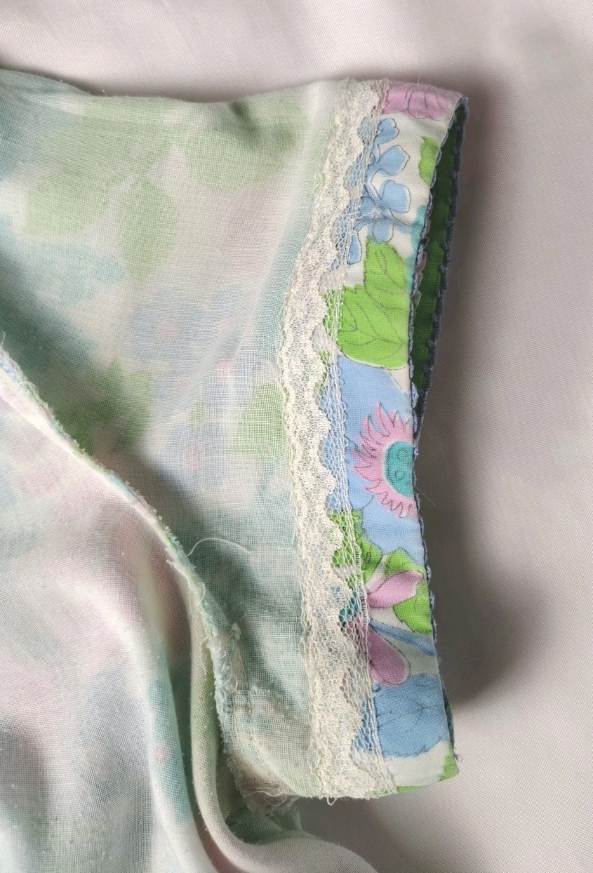 Tanner Of North Carolina Dress Dorothy Cox Cotton Shift Sz 16 Blue Green 1960s