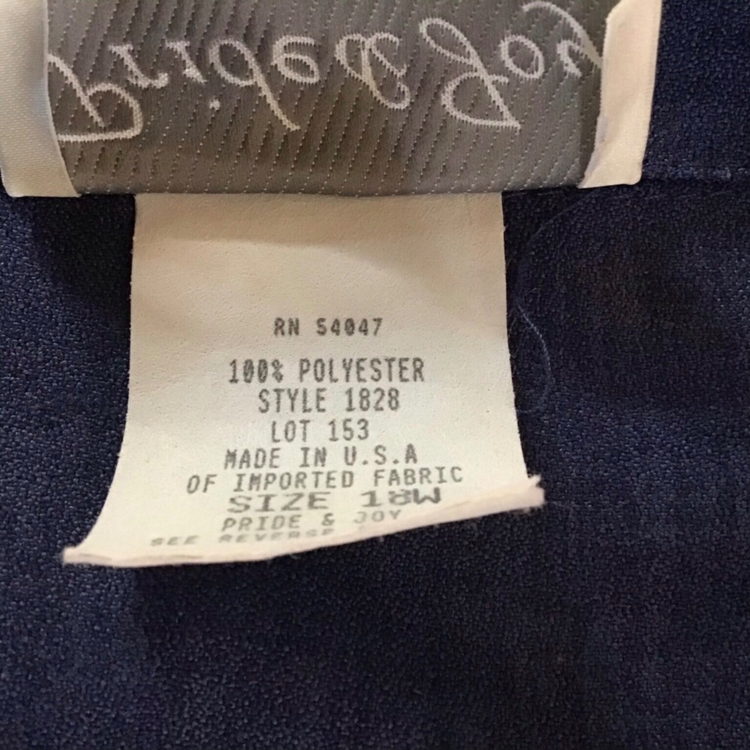 VTG House Coat Jacket Pride & Joy Size 18W Shirt Button Down Alice Brady Blue