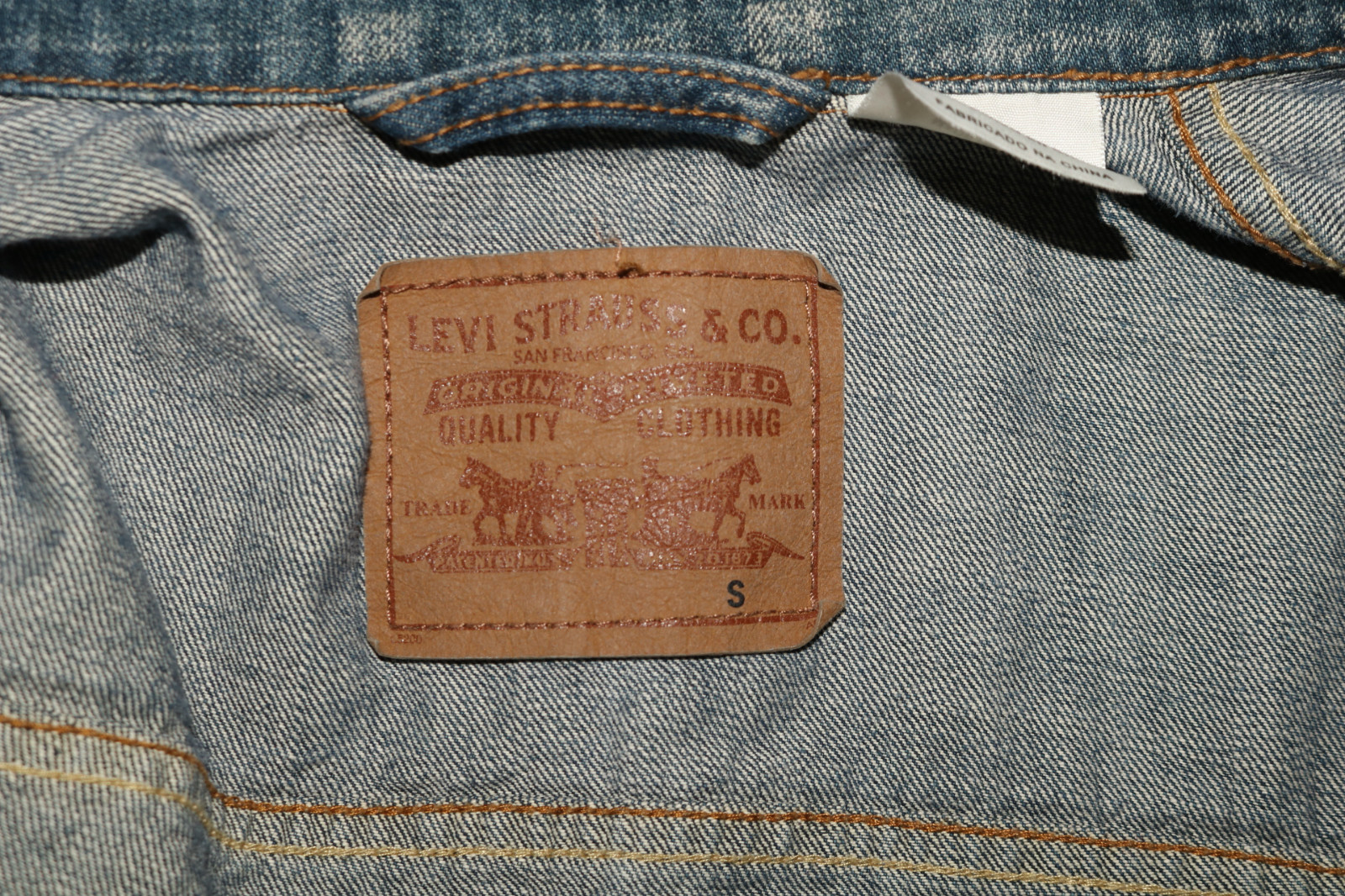 Levi’s Trucker Jacket with 13 Se7en print and various patches and distressing S