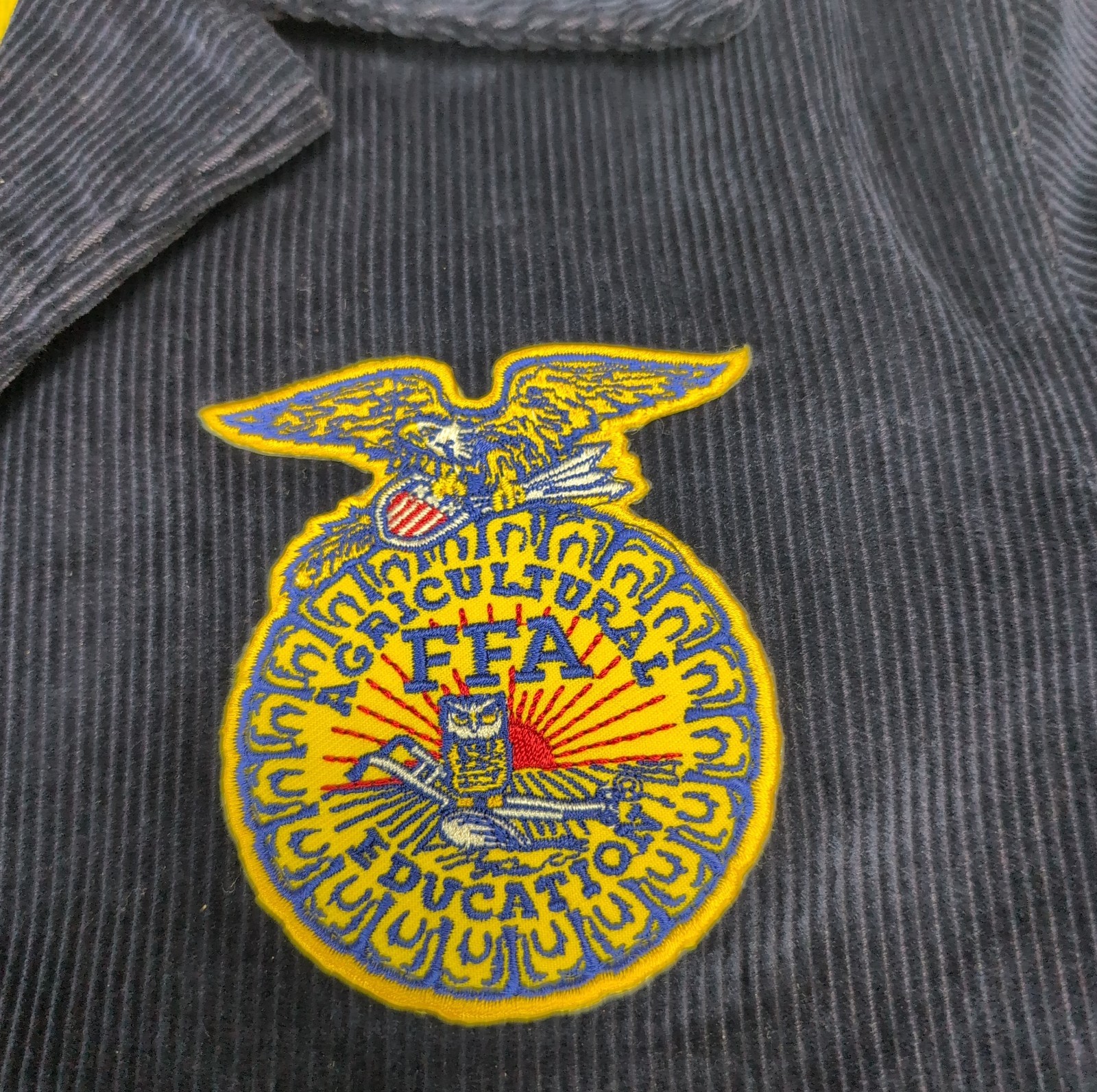 VTG FFA Future Famers Of America Corduroy Jacket Womens 103-38 John Glenn Ohio
