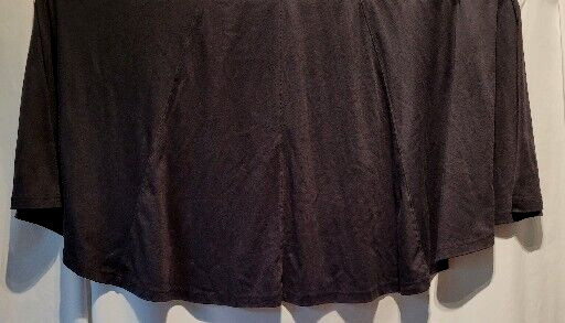 Vintage Lerner Womens 14 Black Maxi A Line Swing Dress w/Shoulder Pads Formal