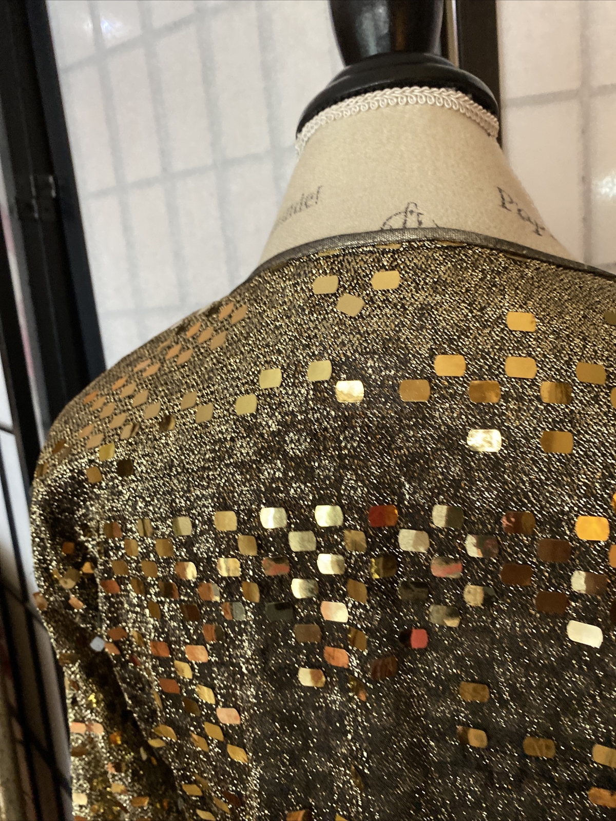 VTG 80s Kathleen Usherwood Periphery Nieman Marcus SHEER BLING Cocktail Dress S