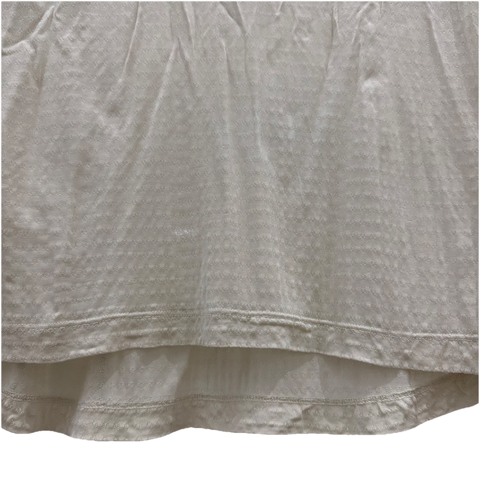 Vintage 80s Lands End 100% SILK Pattern Sheer Top Undershirt Blouse White M10-12