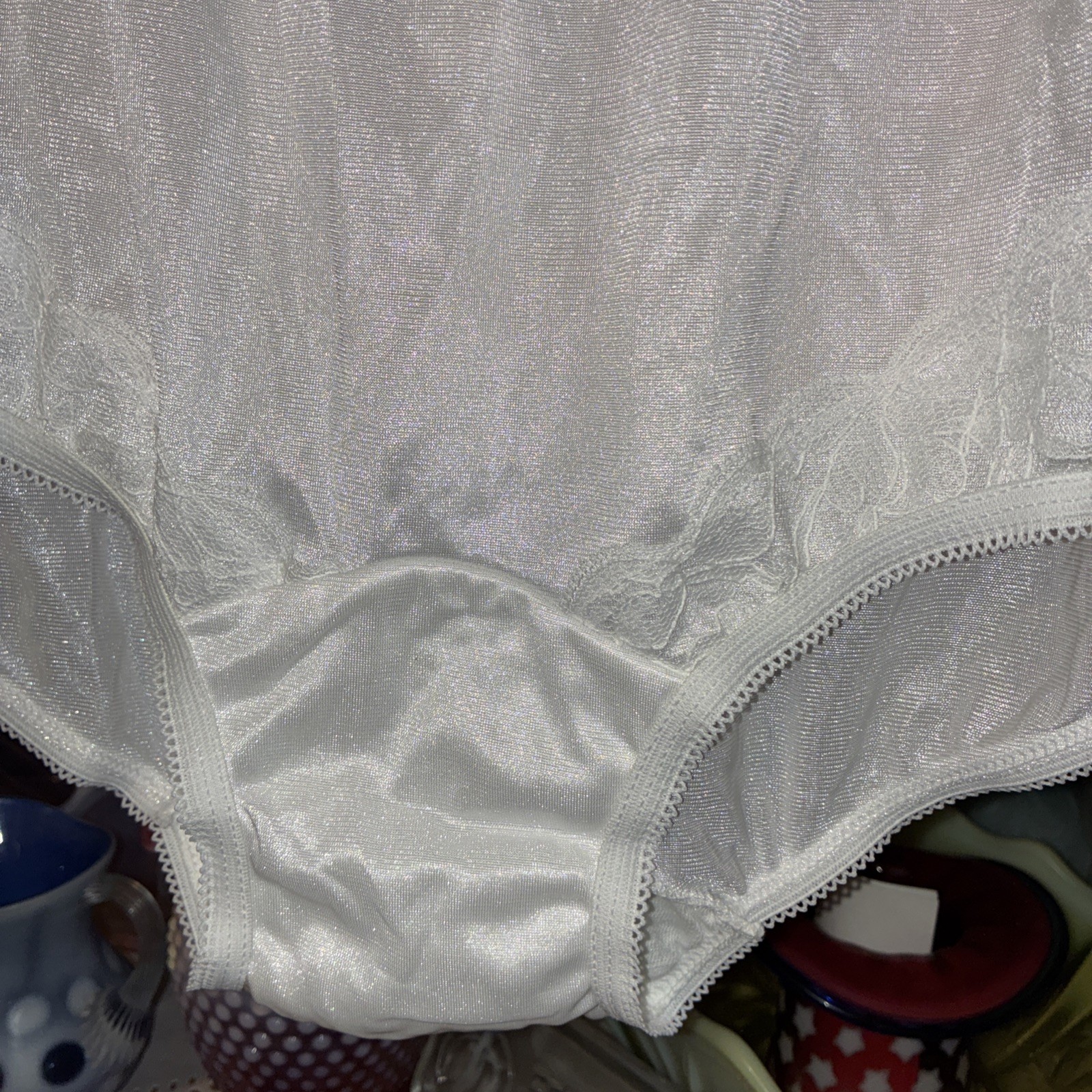 NOS Vintage 1960s Old Granny 8 Panty Panties Mushroom Gusset Nylon Lace Trim