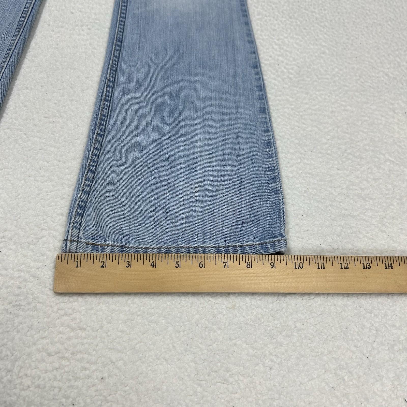 Vtg Levis Orange Tab Flare Leg Jeans Womens Sz 29 Light Wash Blue Denim Casual